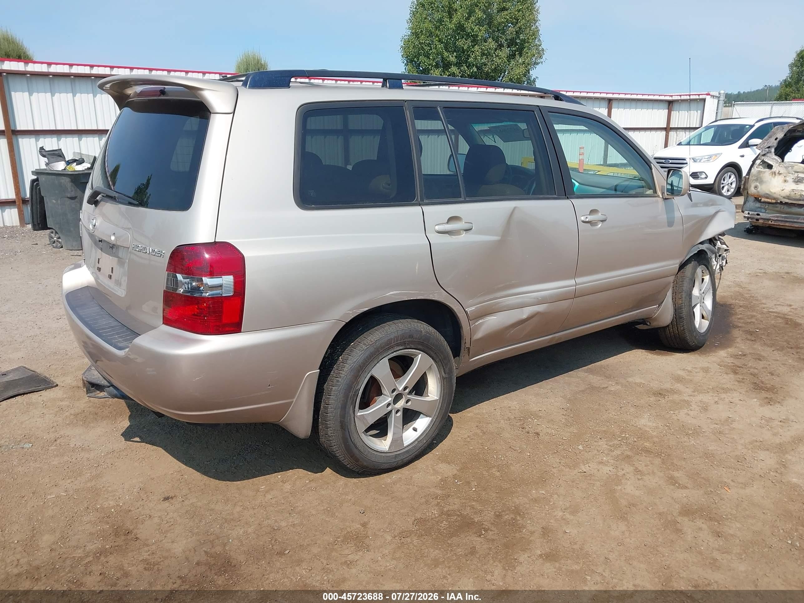 2007 Toyota Highlander 3rd Row Gold vin: JTEEP21A970230162