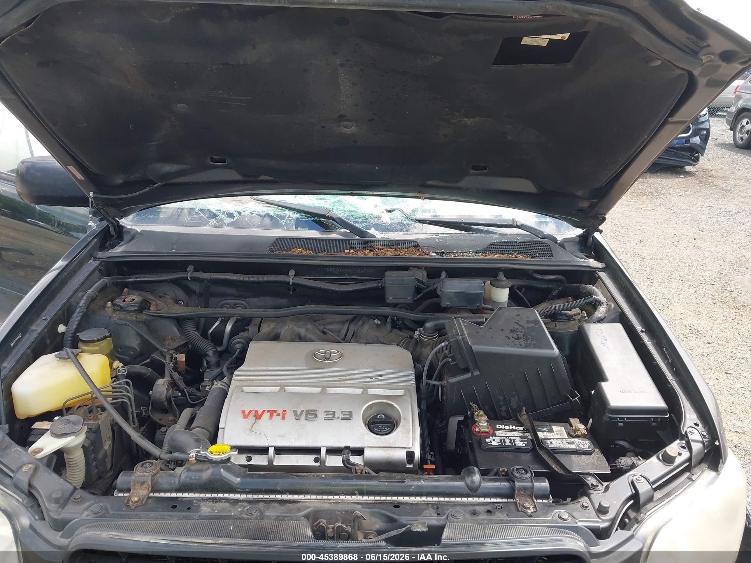 2004 Toyota Highlander V6 Black vin: JTEEP21AX40042763