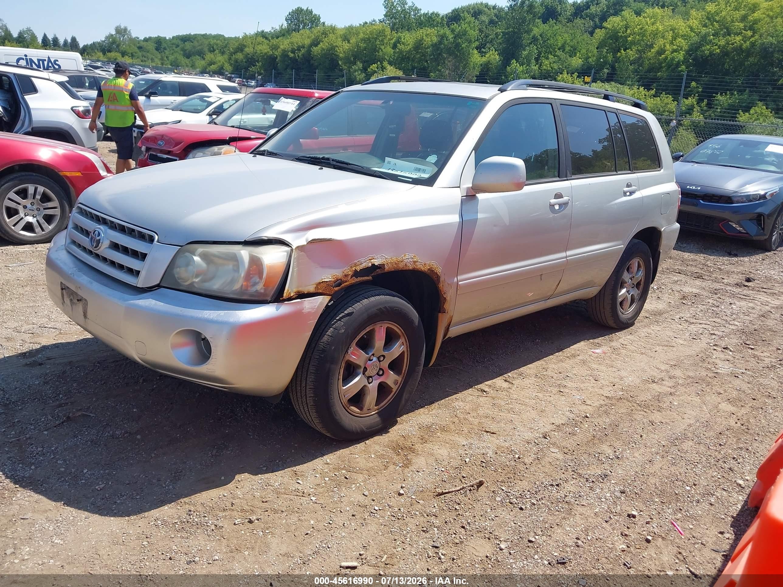 2004 Toyota Highlander V6 Серебряный vin: JTEEP21AX40059546