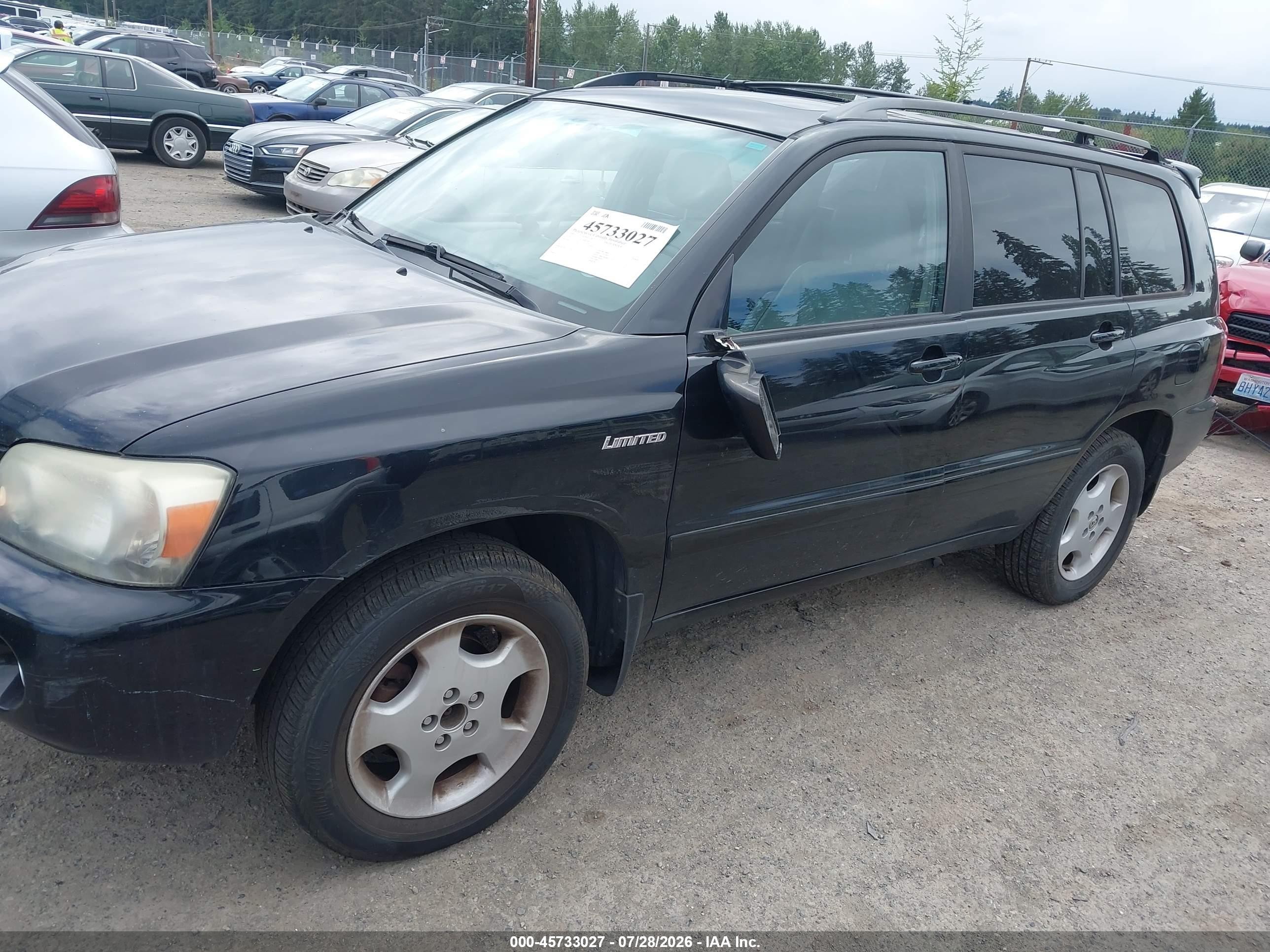 2005 Toyota Highlander Limited V6 Black vin: JTEEP21AX50096369