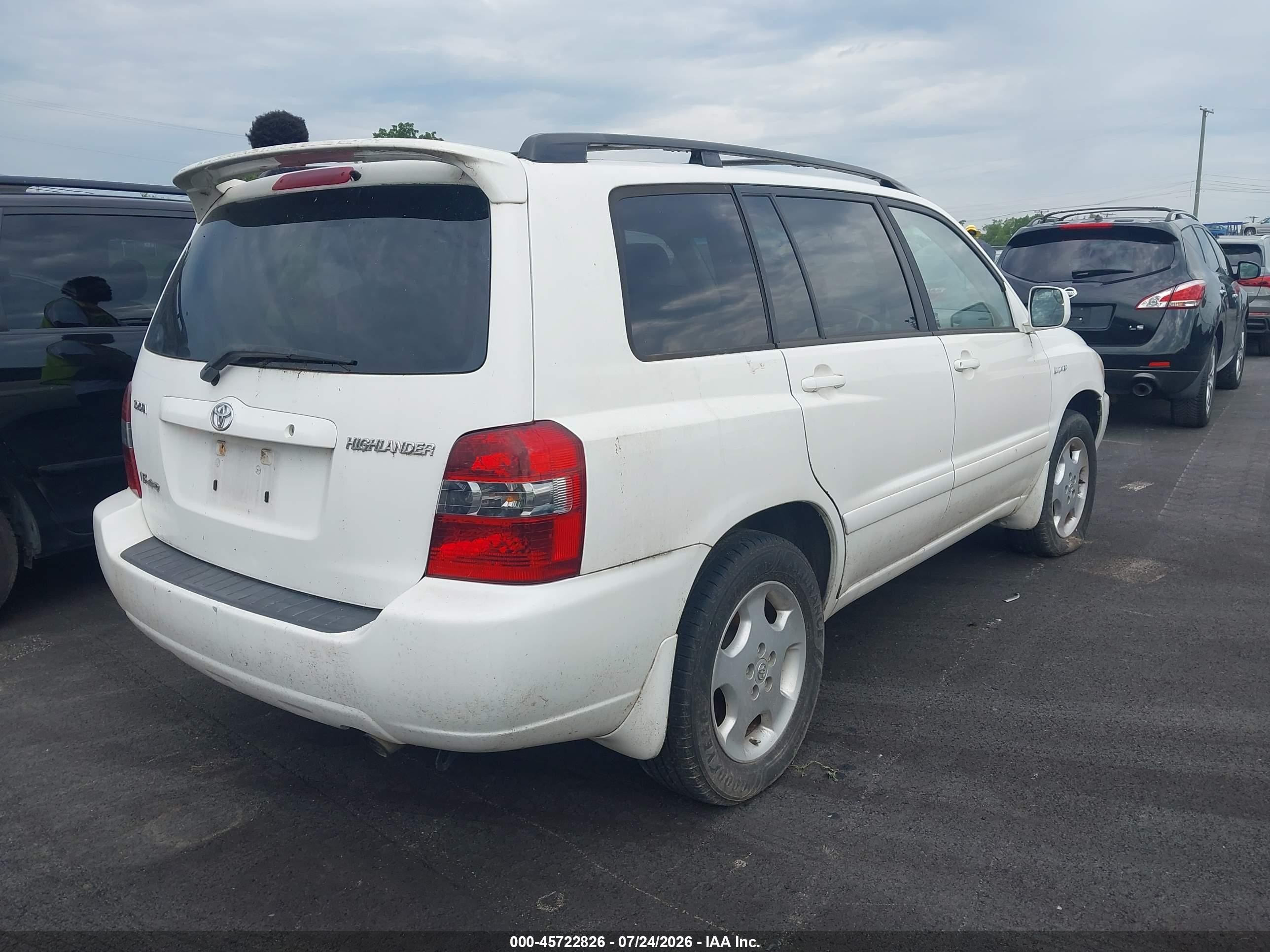 2006 Toyota Highlander Limited V6 White vin: JTEEP21AX60147063