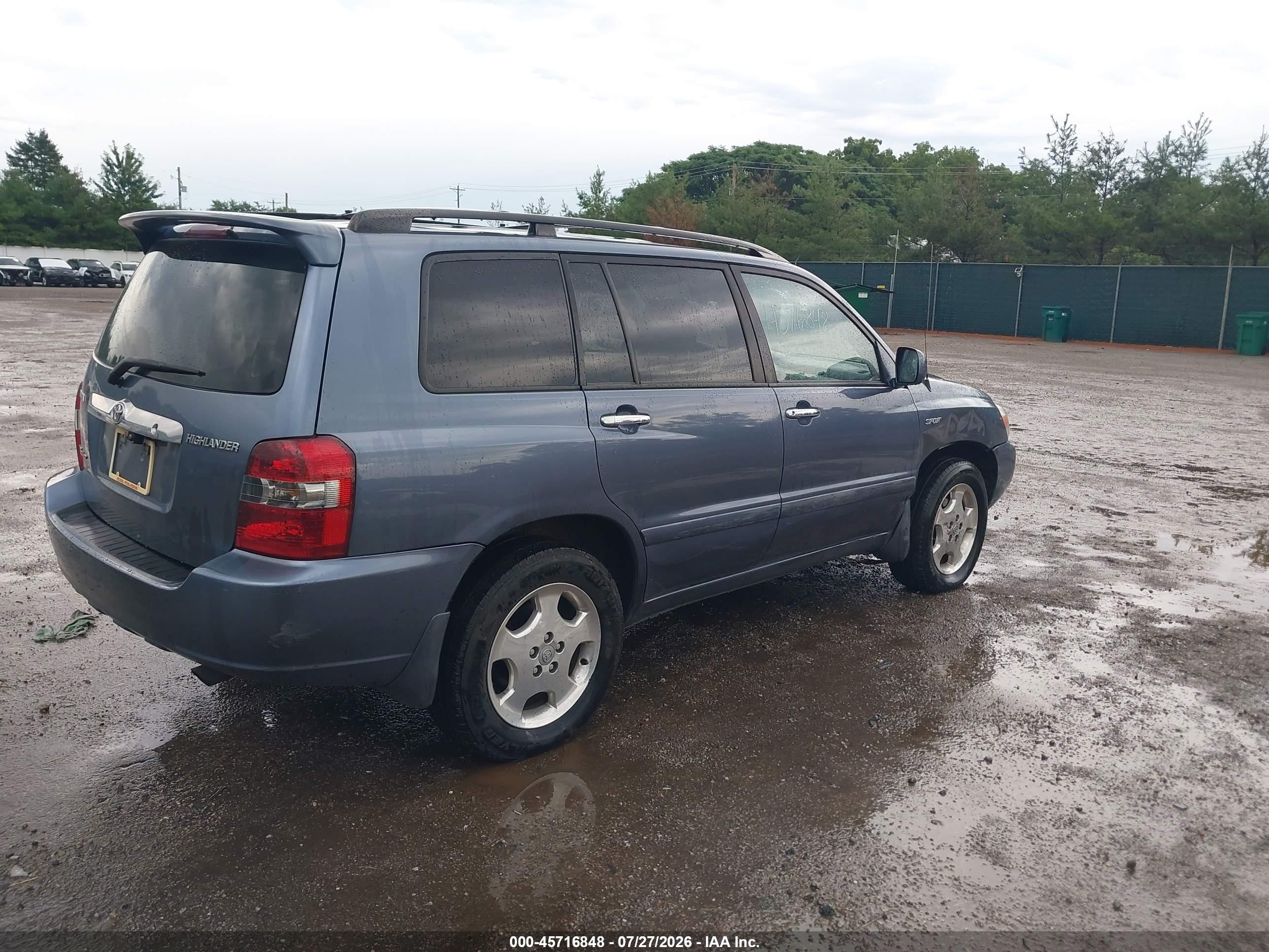 2006 Toyota Highlander Sport V6 Light Blue vin: JTEEP21AX60171833