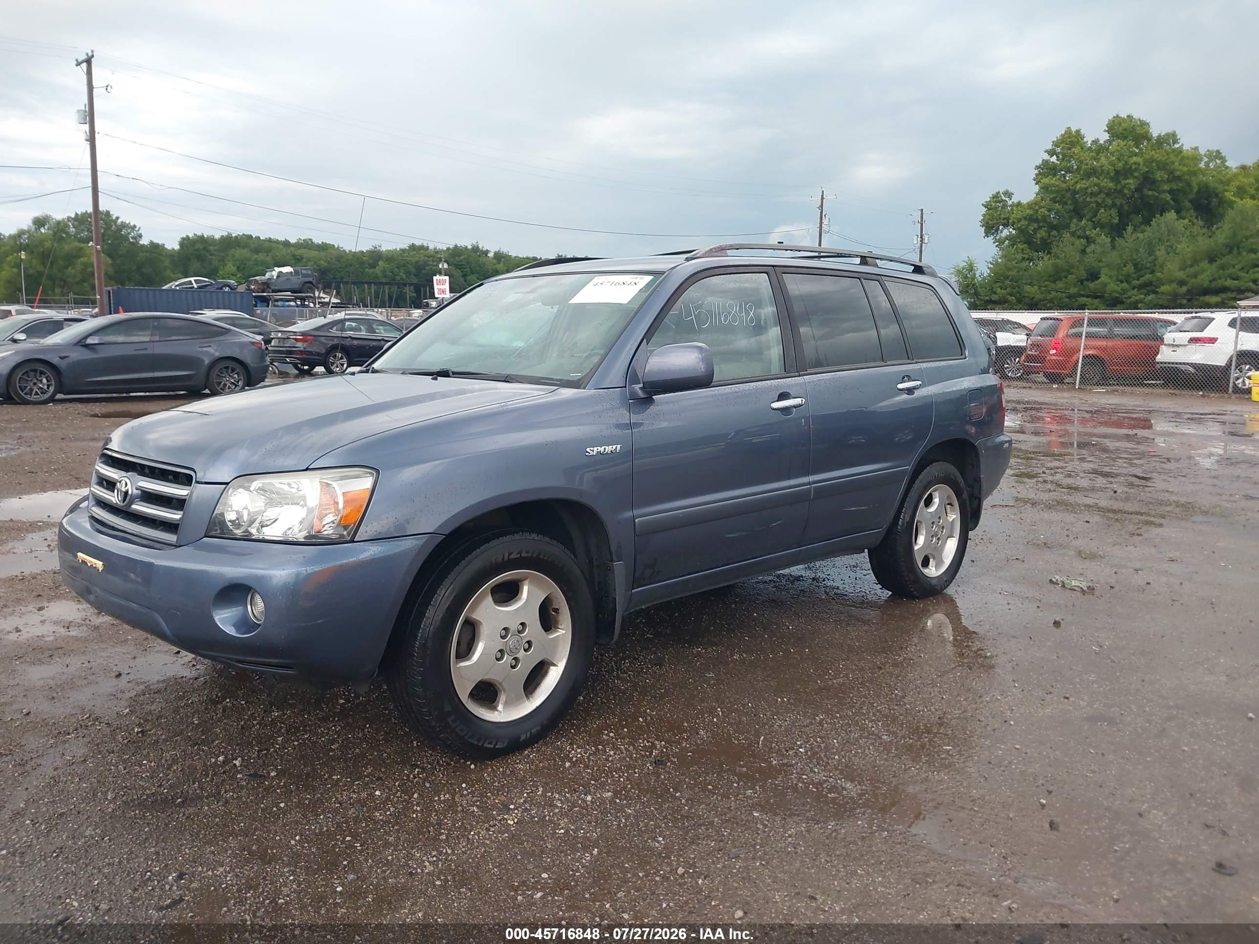 2006 Toyota Highlander Sport V6 Light Blue vin: JTEEP21AX60171833