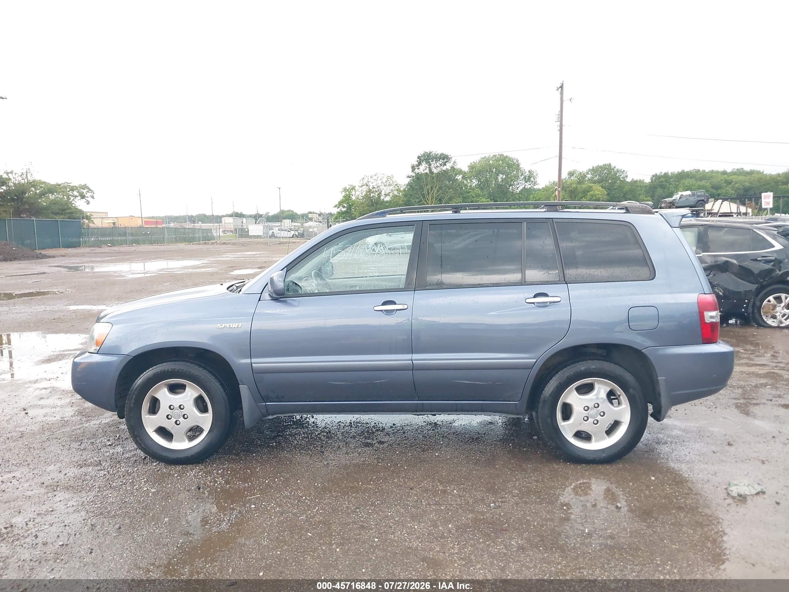 2006 Toyota Highlander Sport V6 Light Blue vin: JTEEP21AX60171833