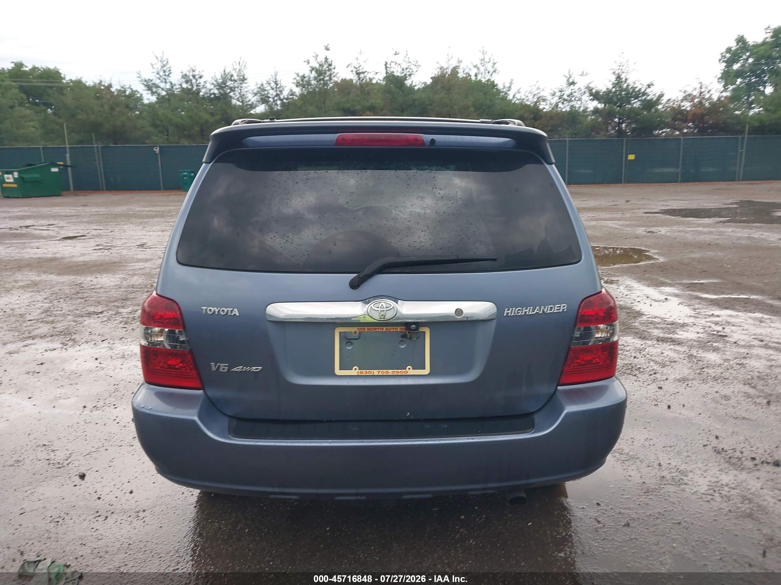 2006 Toyota Highlander Sport V6 Light Blue vin: JTEEP21AX60171833