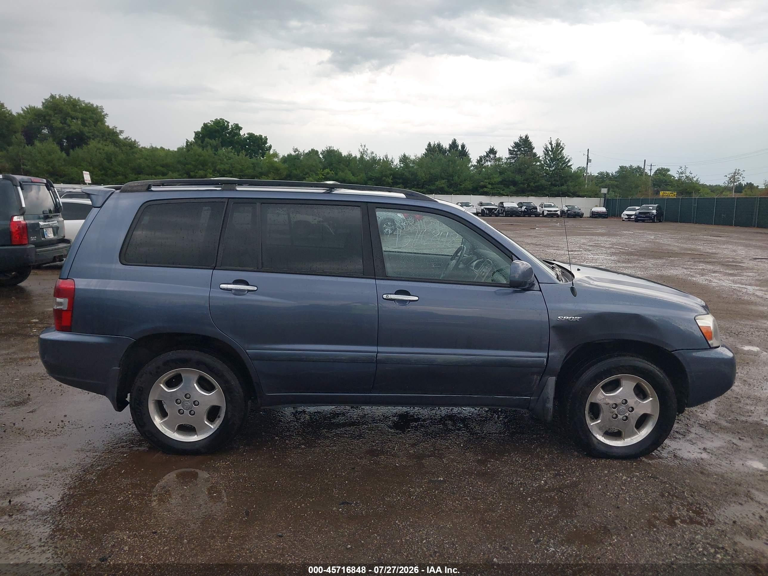 2006 Toyota Highlander Sport V6 Light Blue vin: JTEEP21AX60171833