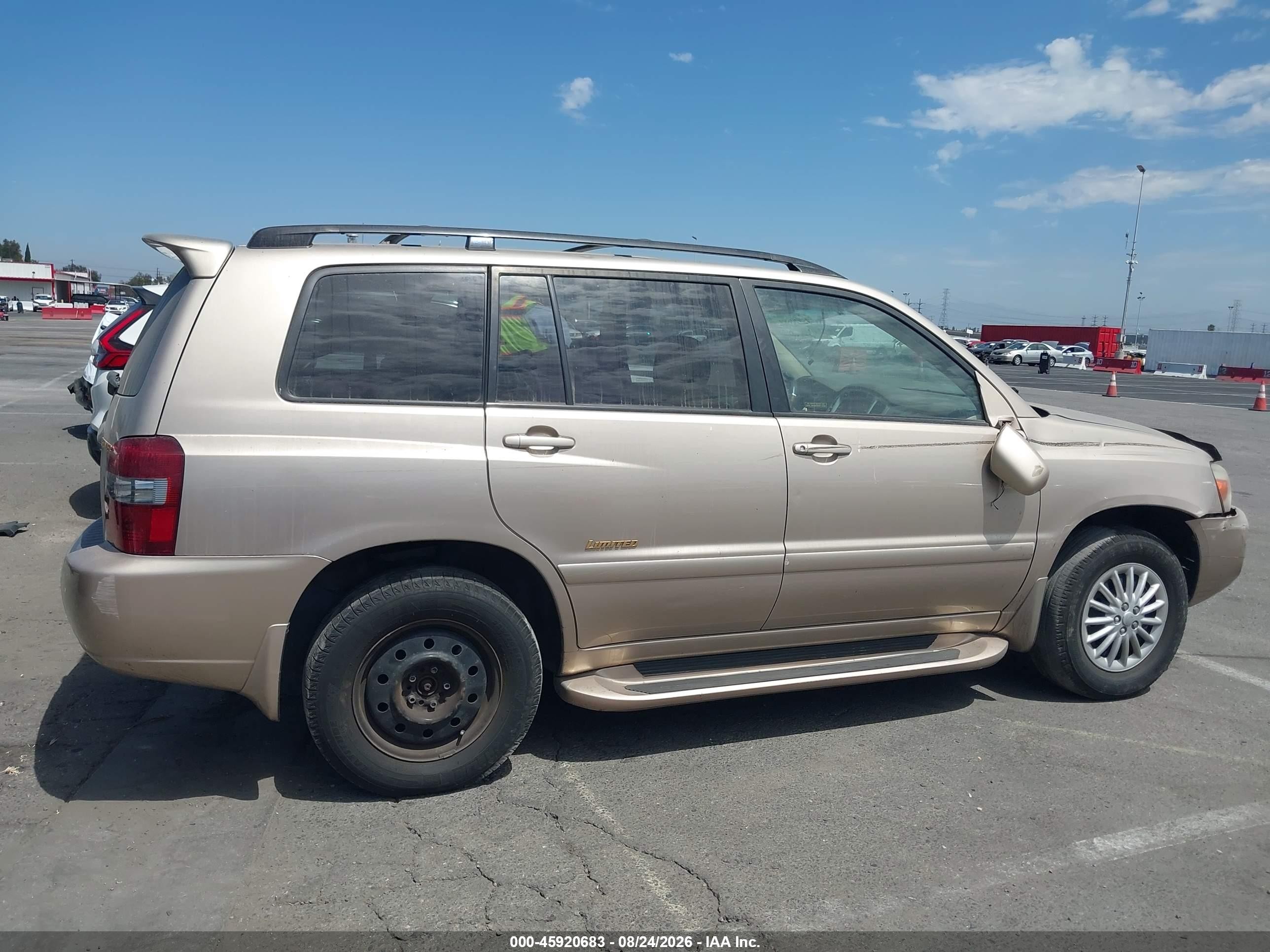 2006 Toyota Highlander Limited V6 Gold vin: JTEEP21AX60180371