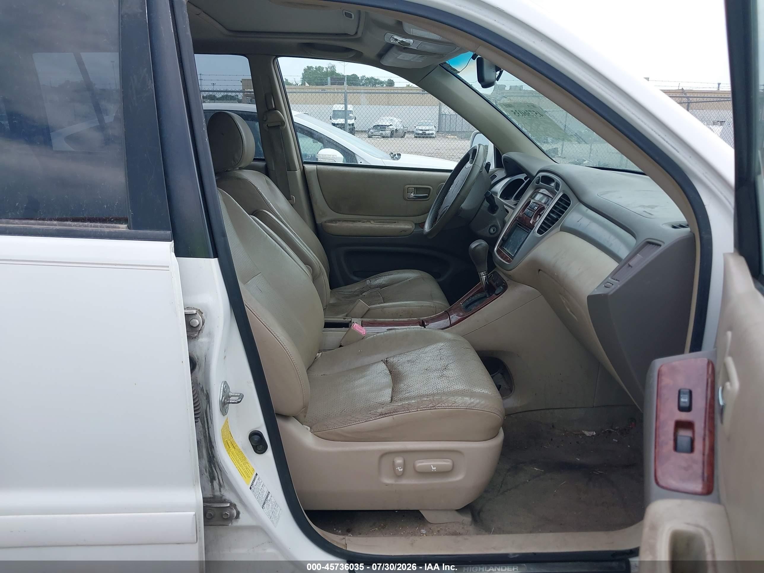 2007 Toyota Highlander Limited V6 White vin: JTEEP21AX70187869