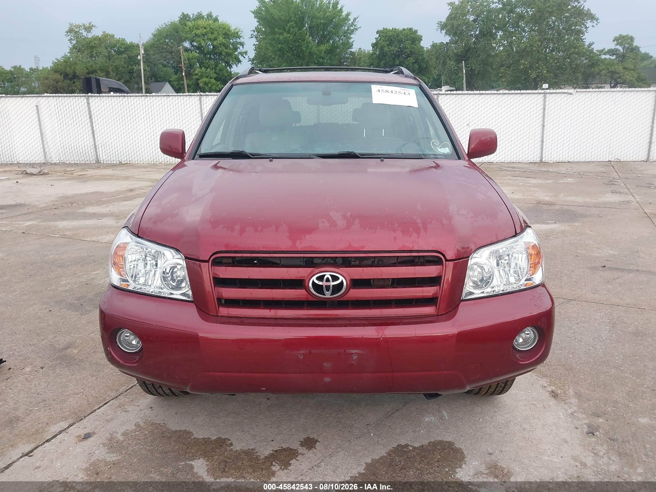 2007 Toyota Highlander Limited W/3rd Row Maroon vin: JTEEP21AX70204119
