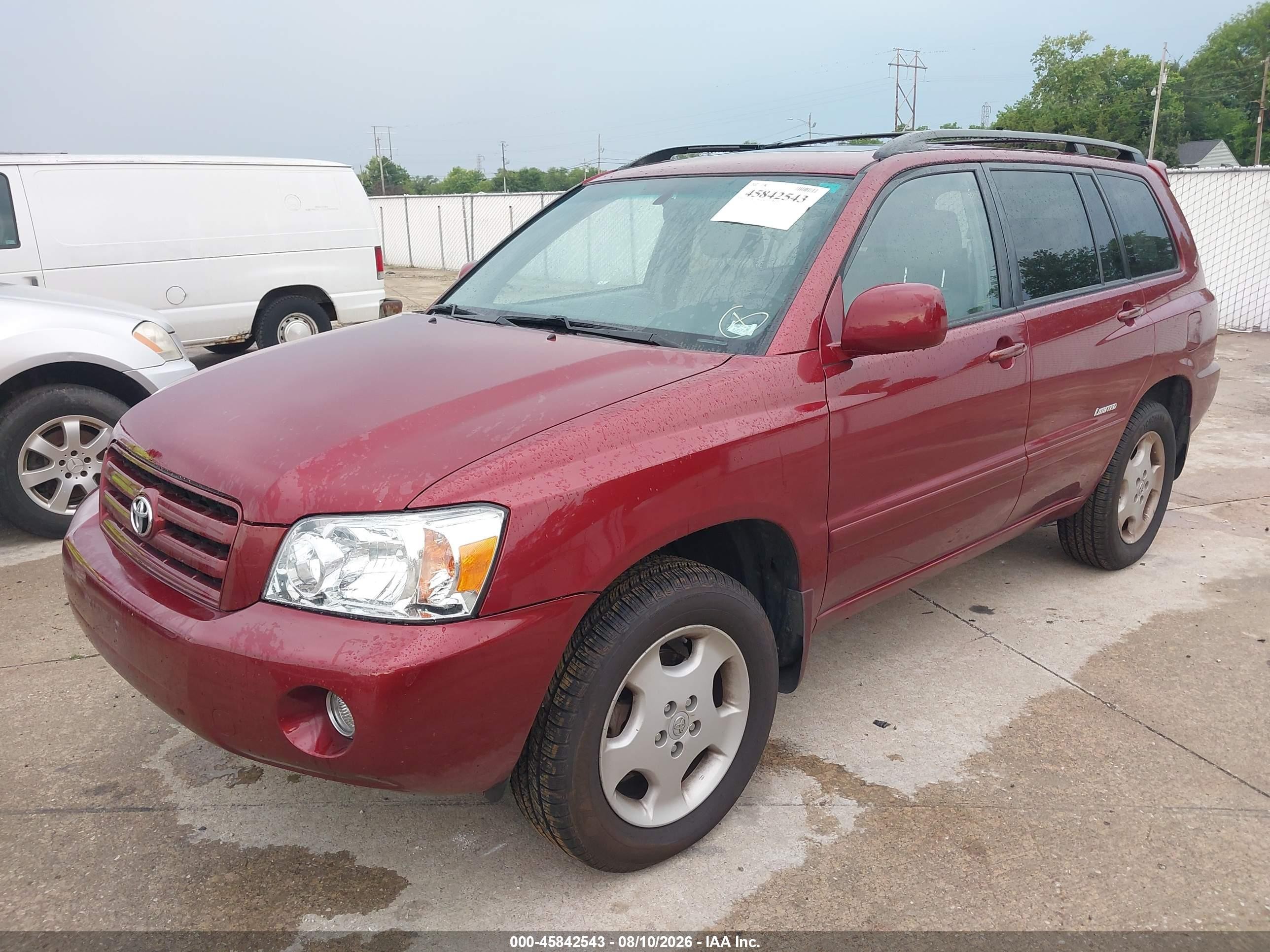 2007 Toyota Highlander Limited W/3rd Row Maroon vin: JTEEP21AX70204119
