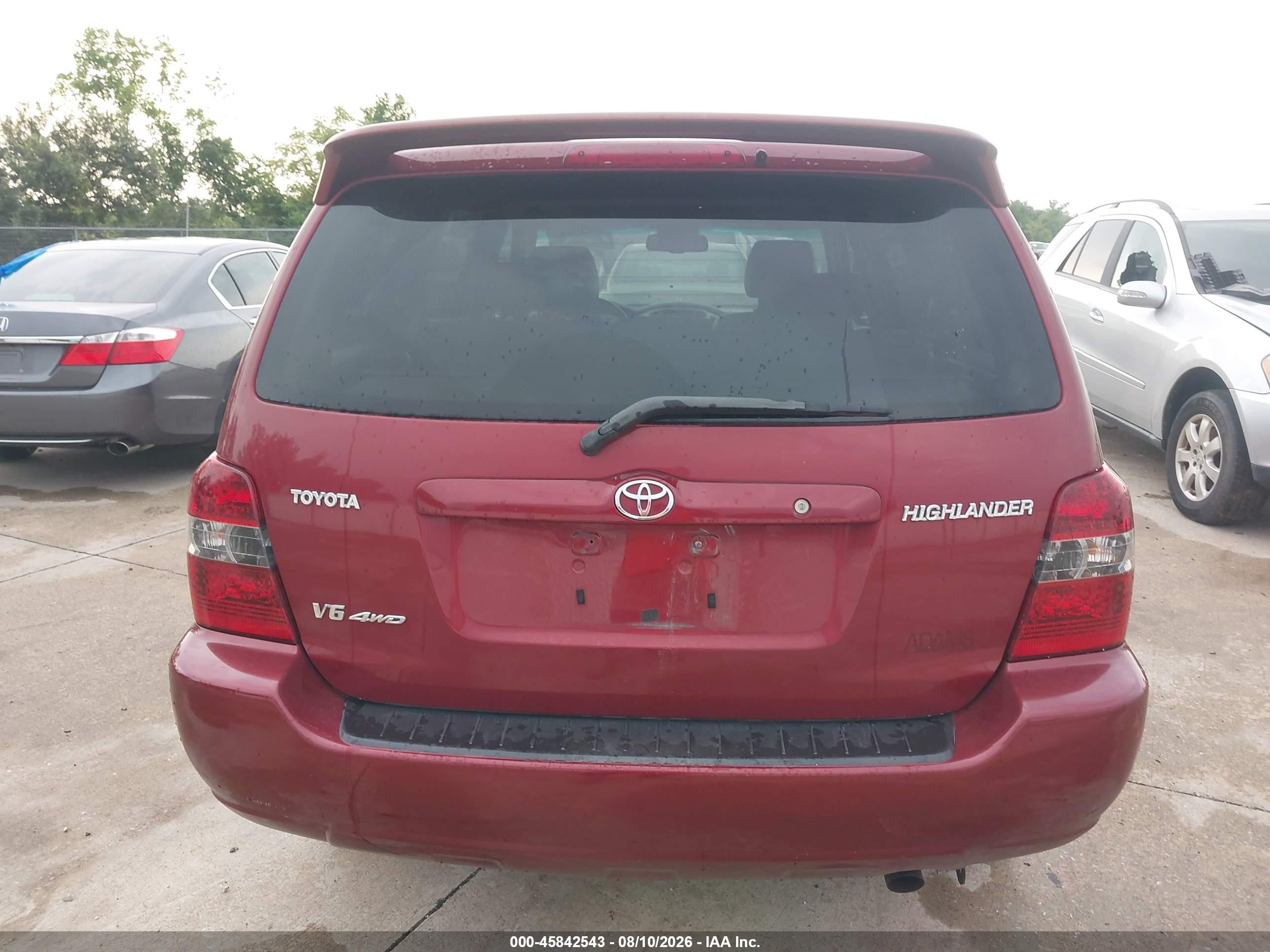 2007 Toyota Highlander Limited W/3rd Row Maroon vin: JTEEP21AX70204119