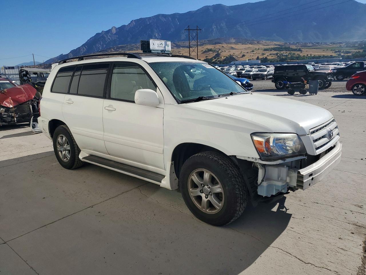 2007 Toyota Highlander Base White vin: JTEEP21AX70209191