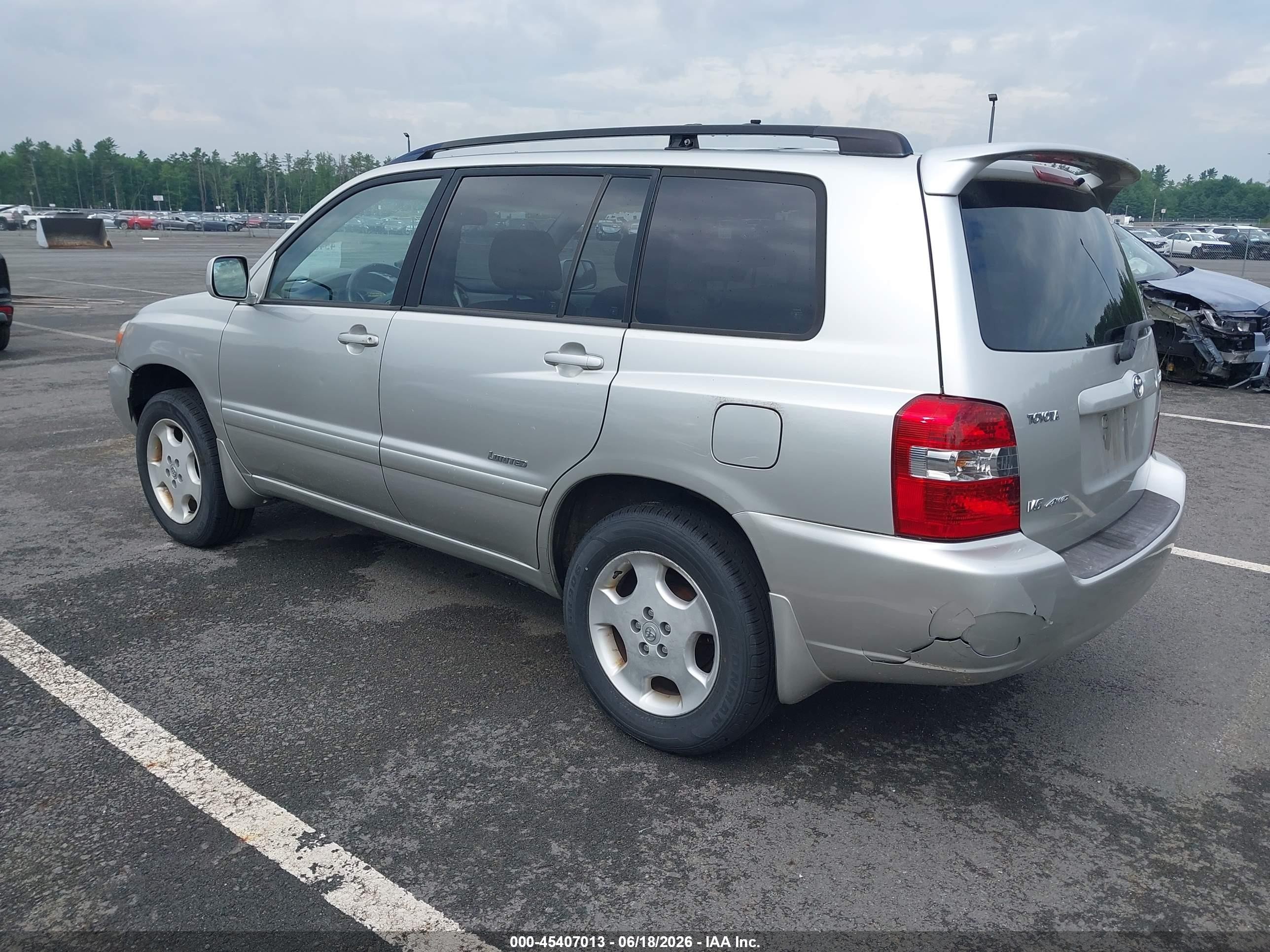 2007 Toyota Highlander Limited W/3rd Row Silver vin: JTEEP21AX70215962