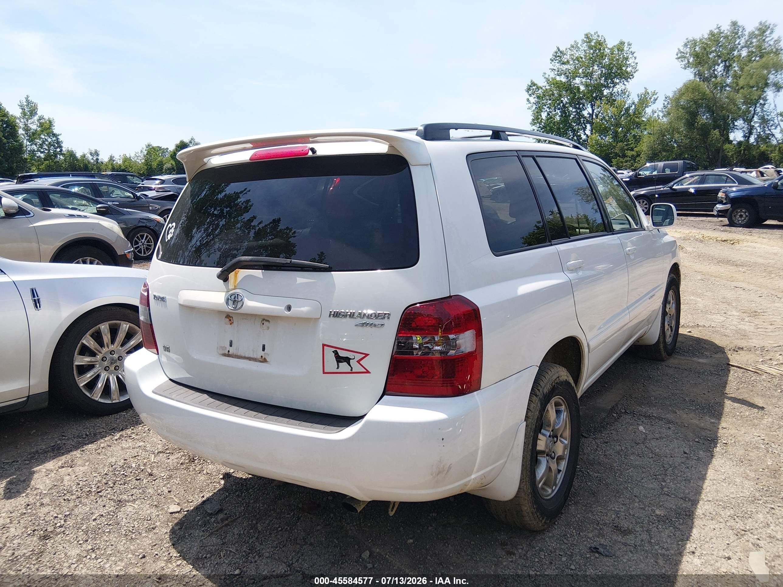 2007 Toyota Highlander 3rd Row White vin: JTEEP21AX70230798