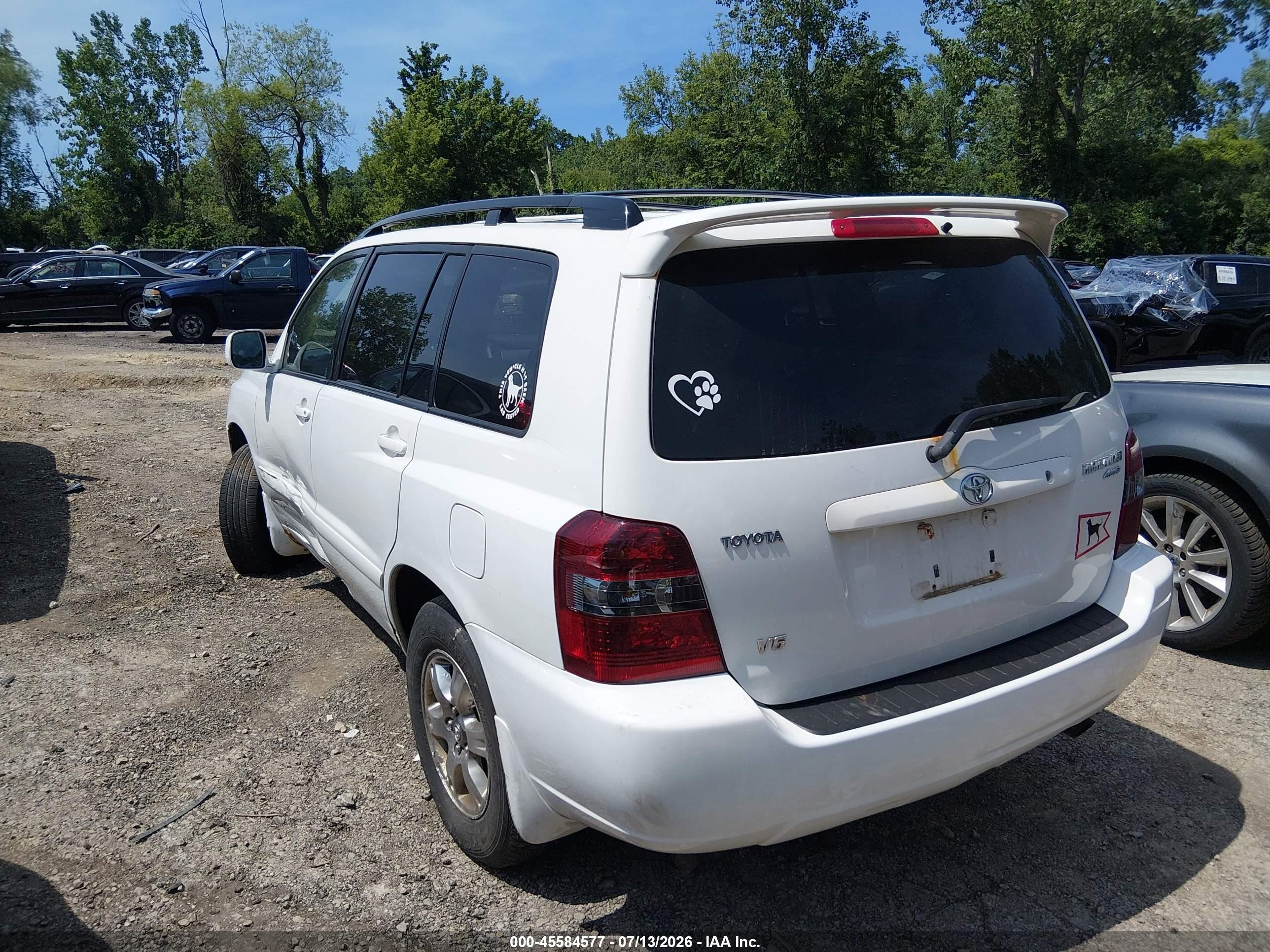 2007 Toyota Highlander 3rd Row White vin: JTEEP21AX70230798
