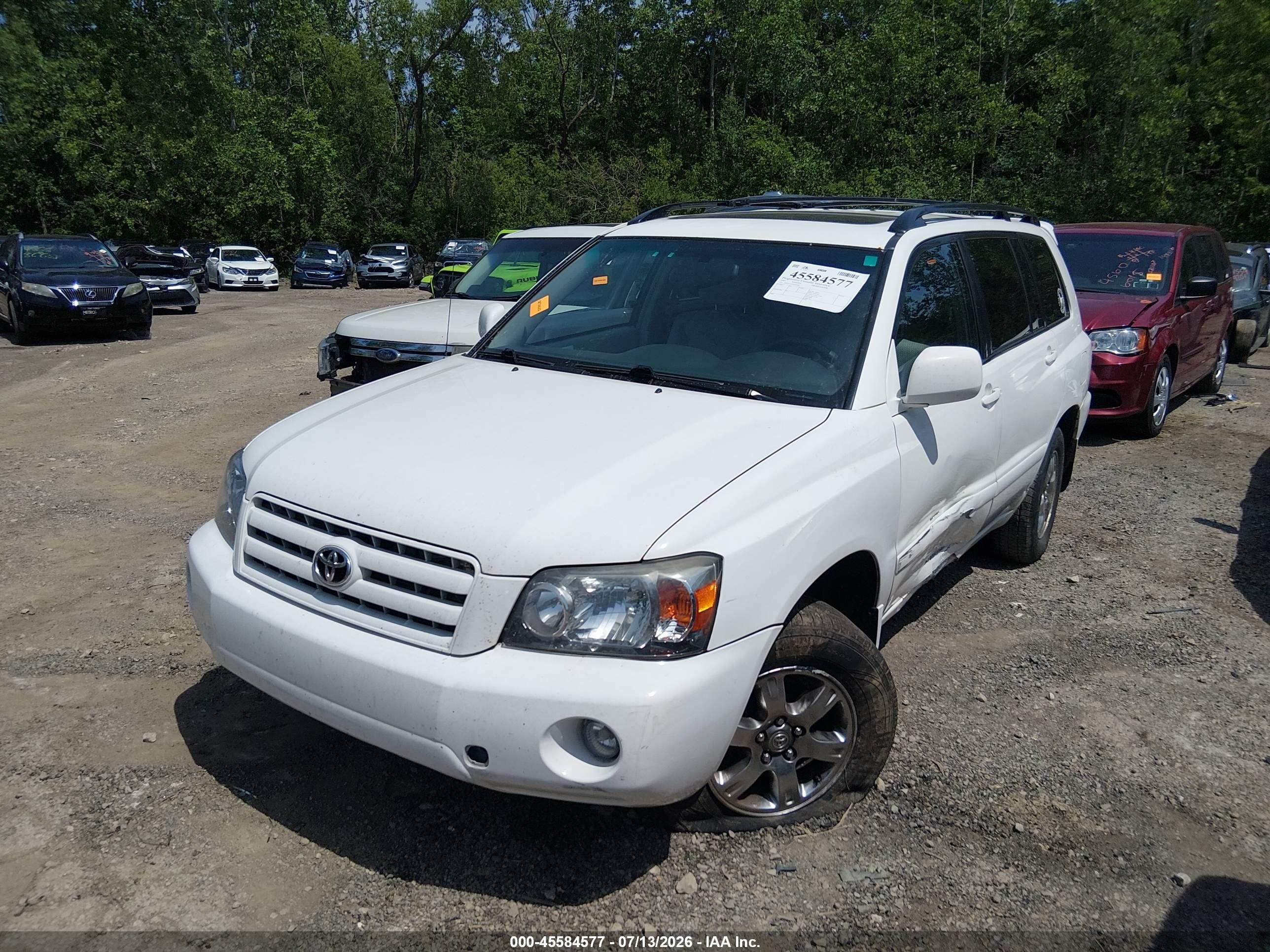 2007 Toyota Highlander 3rd Row White vin: JTEEP21AX70230798