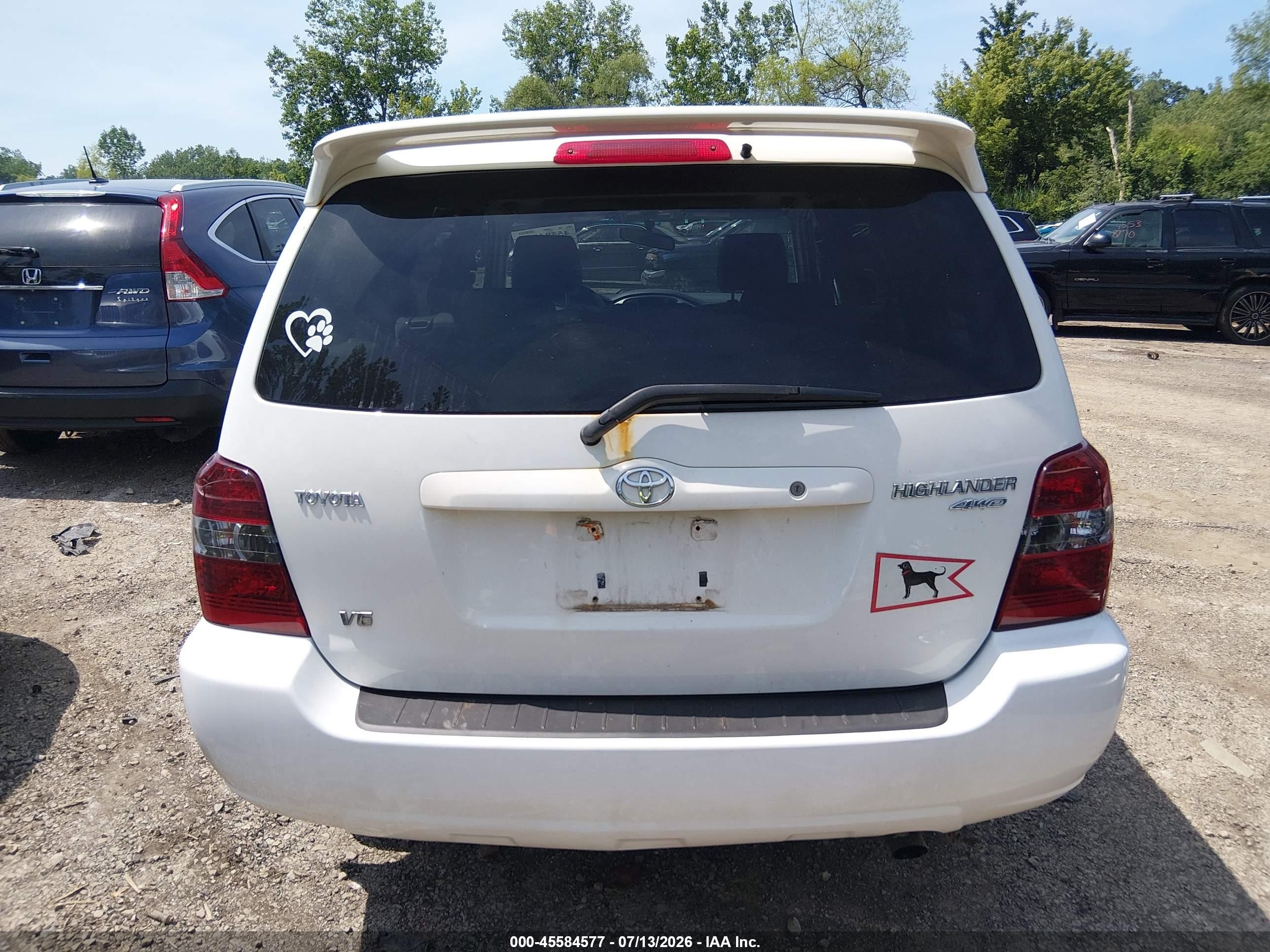 2007 Toyota Highlander 3rd Row White vin: JTEEP21AX70230798