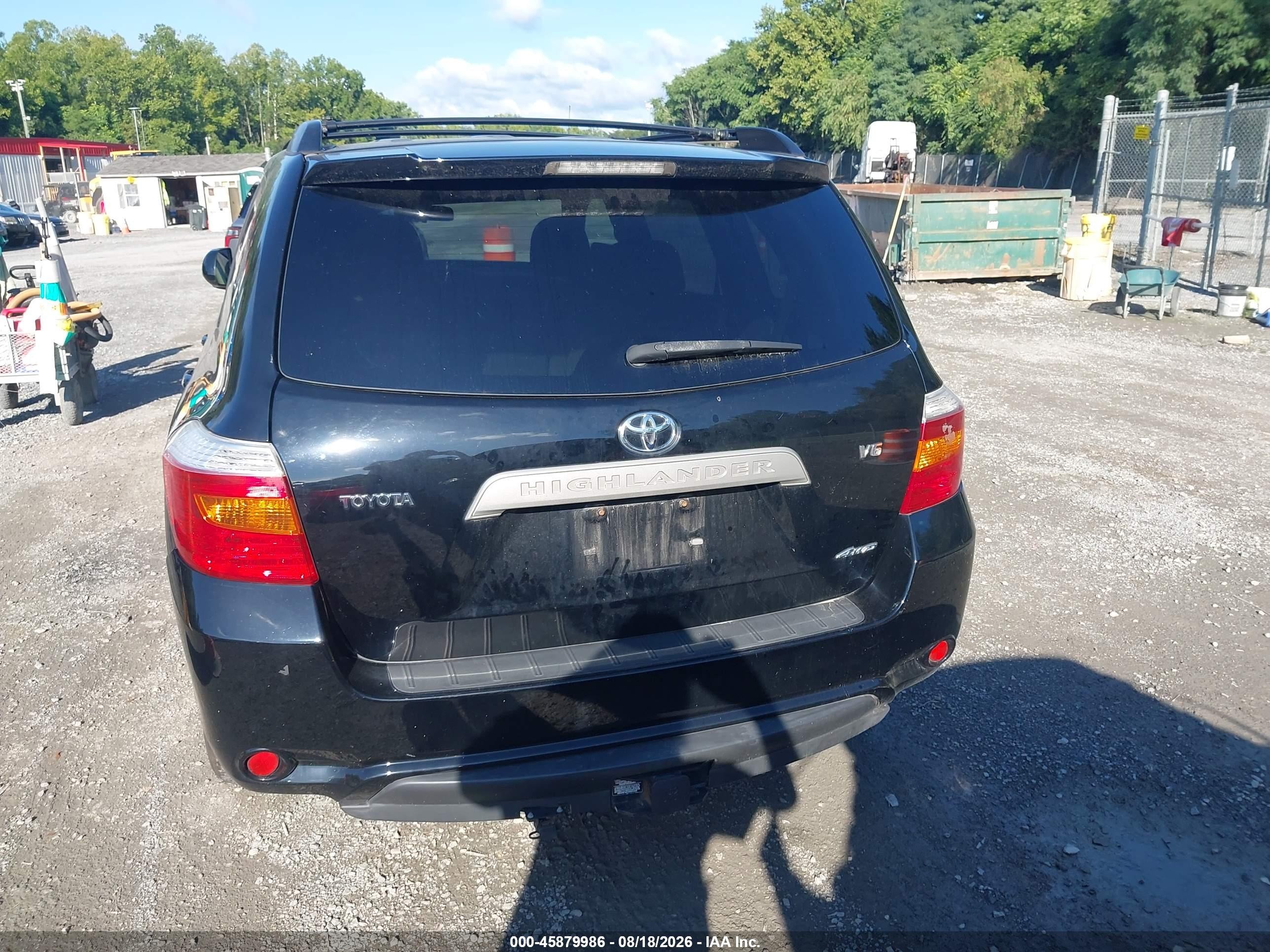2008 Toyota Highlander   Black vin: JTEES41A082014071