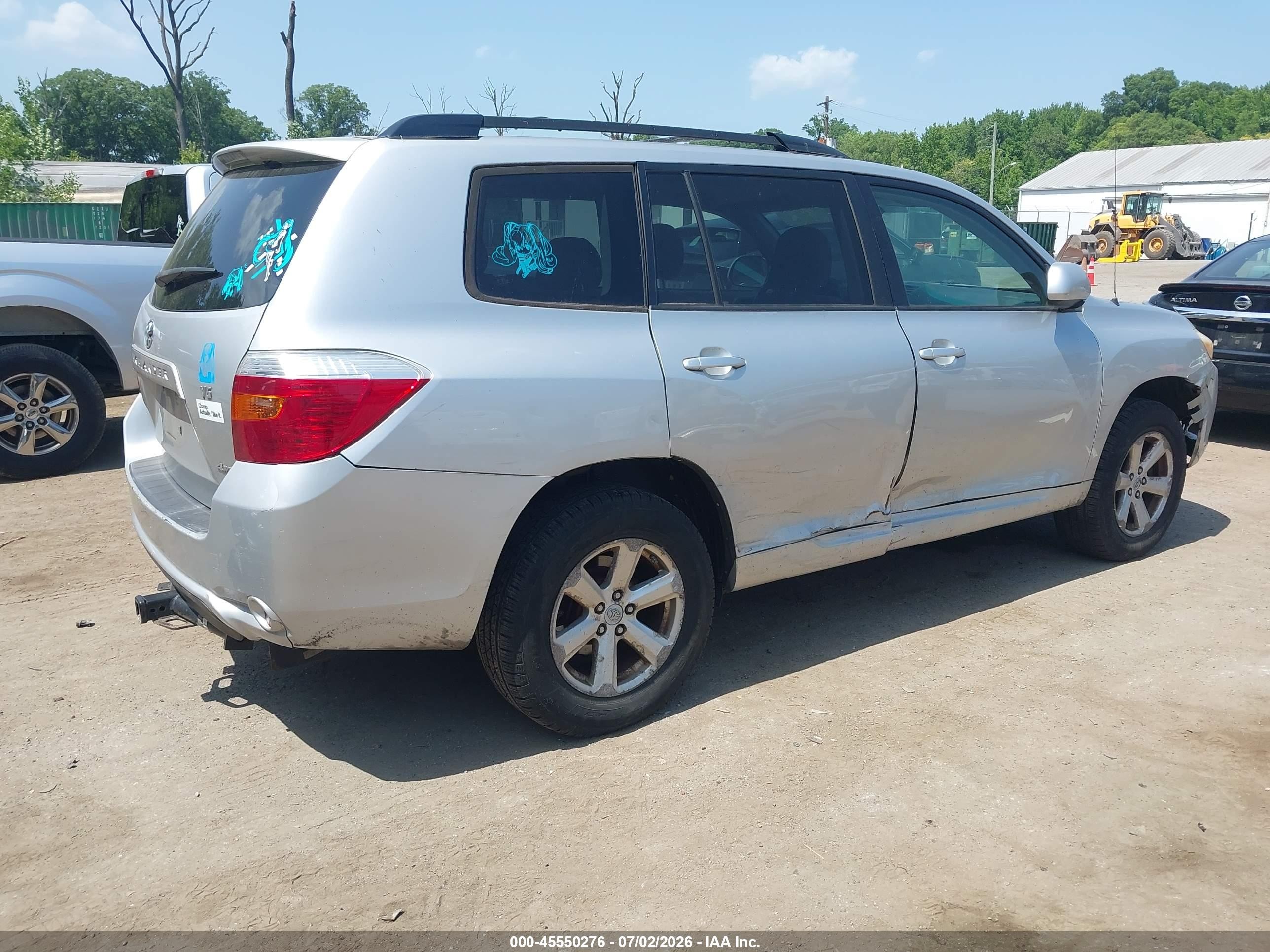 2008 Toyota Highlander   Silver vin: JTEES41A082104451