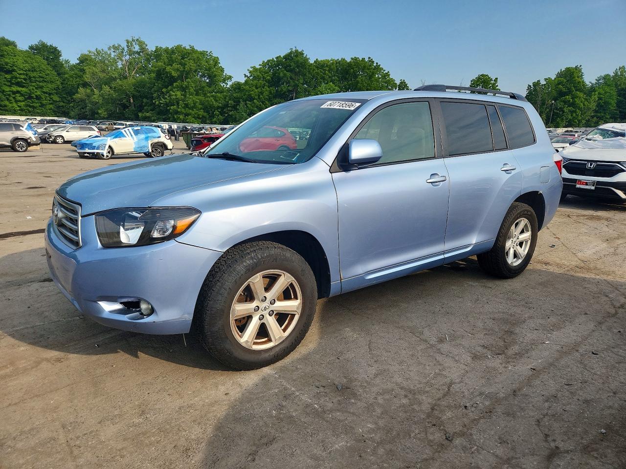 2008 Toyota Highlander Base Синий vin: JTEES41A182050237