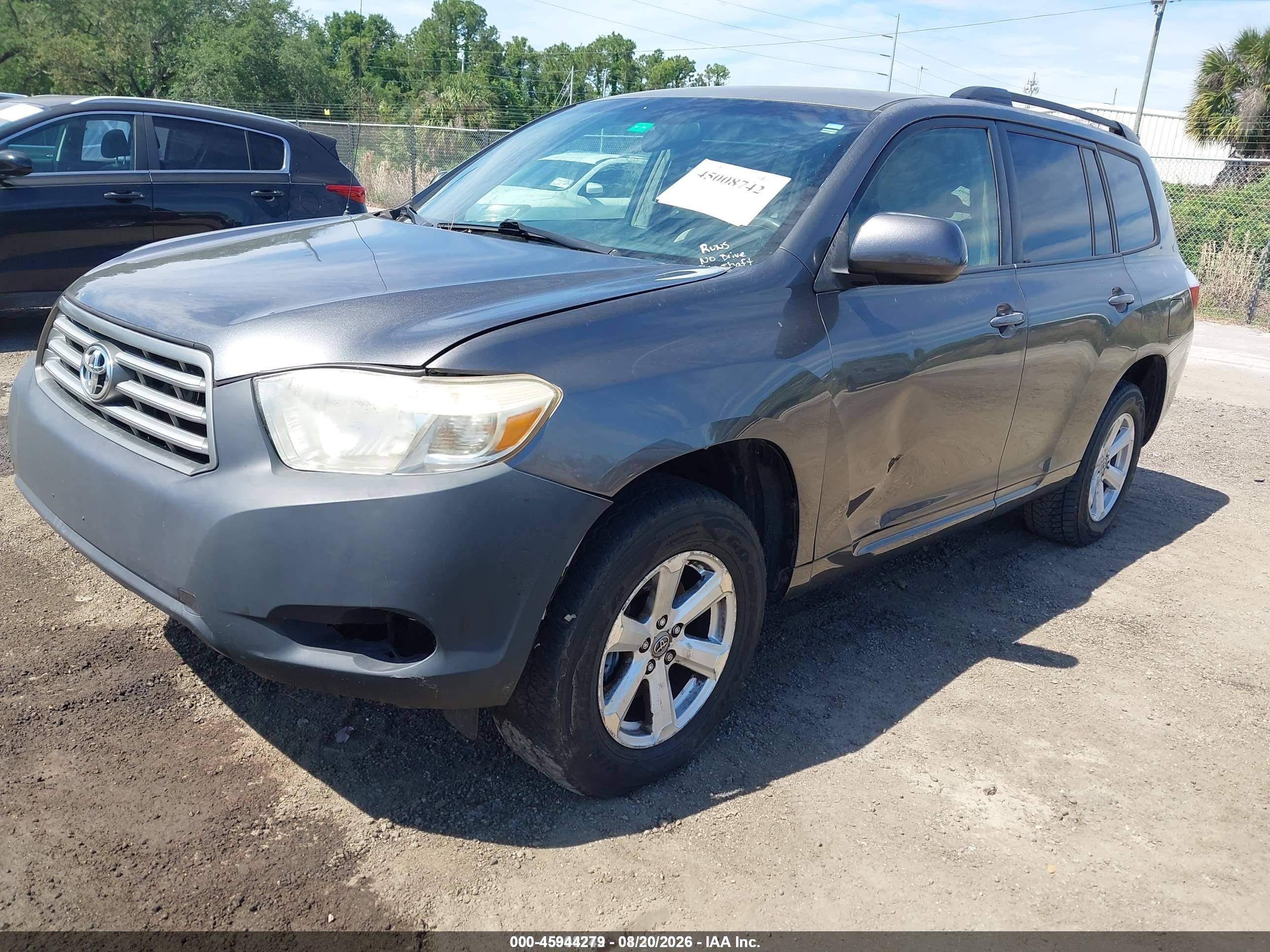 2008 Toyota Highlander   Gray vin: JTEES41A382045394