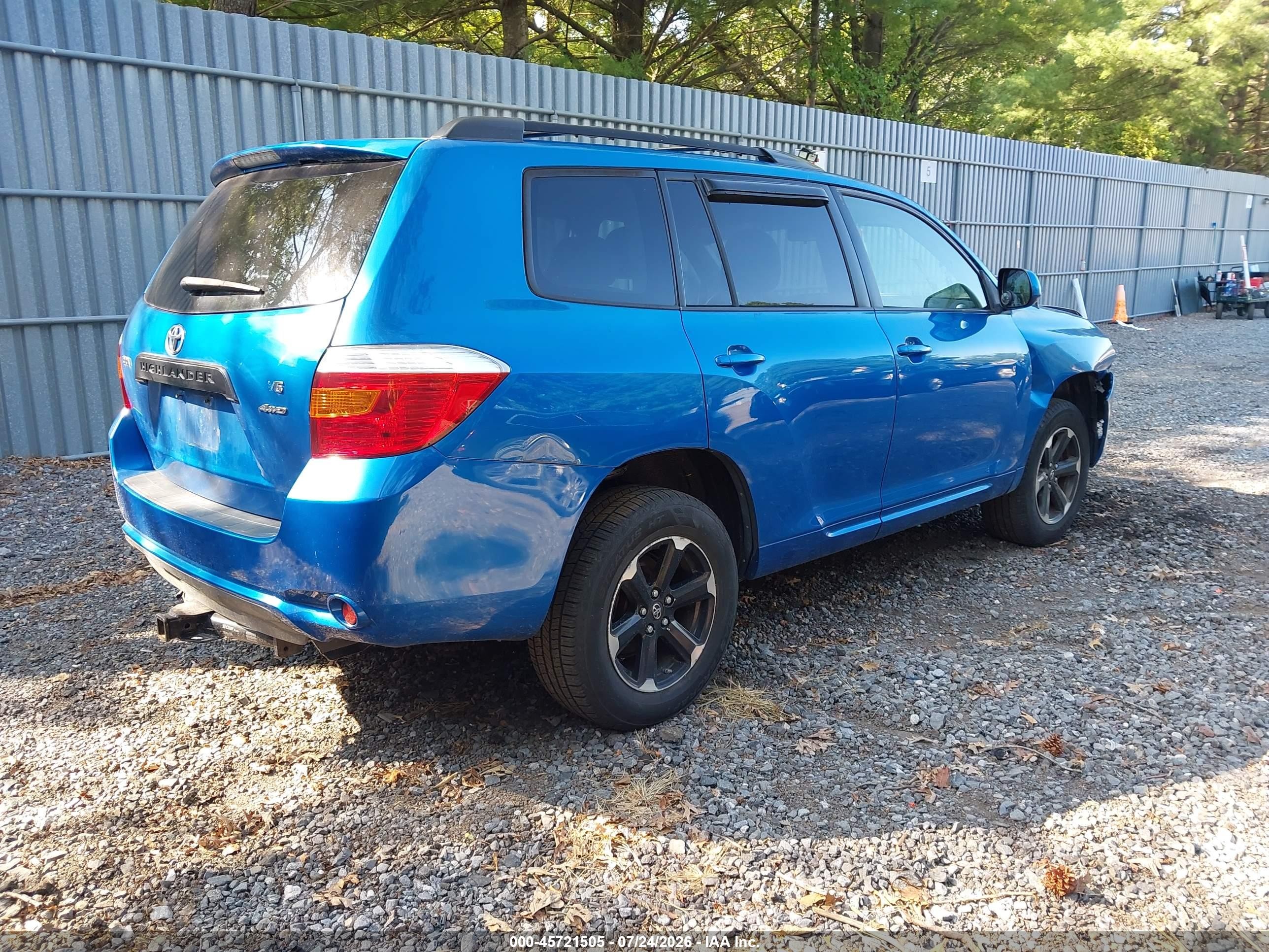 2008 Toyota Highlander   Синий vin: JTEES41A682057541