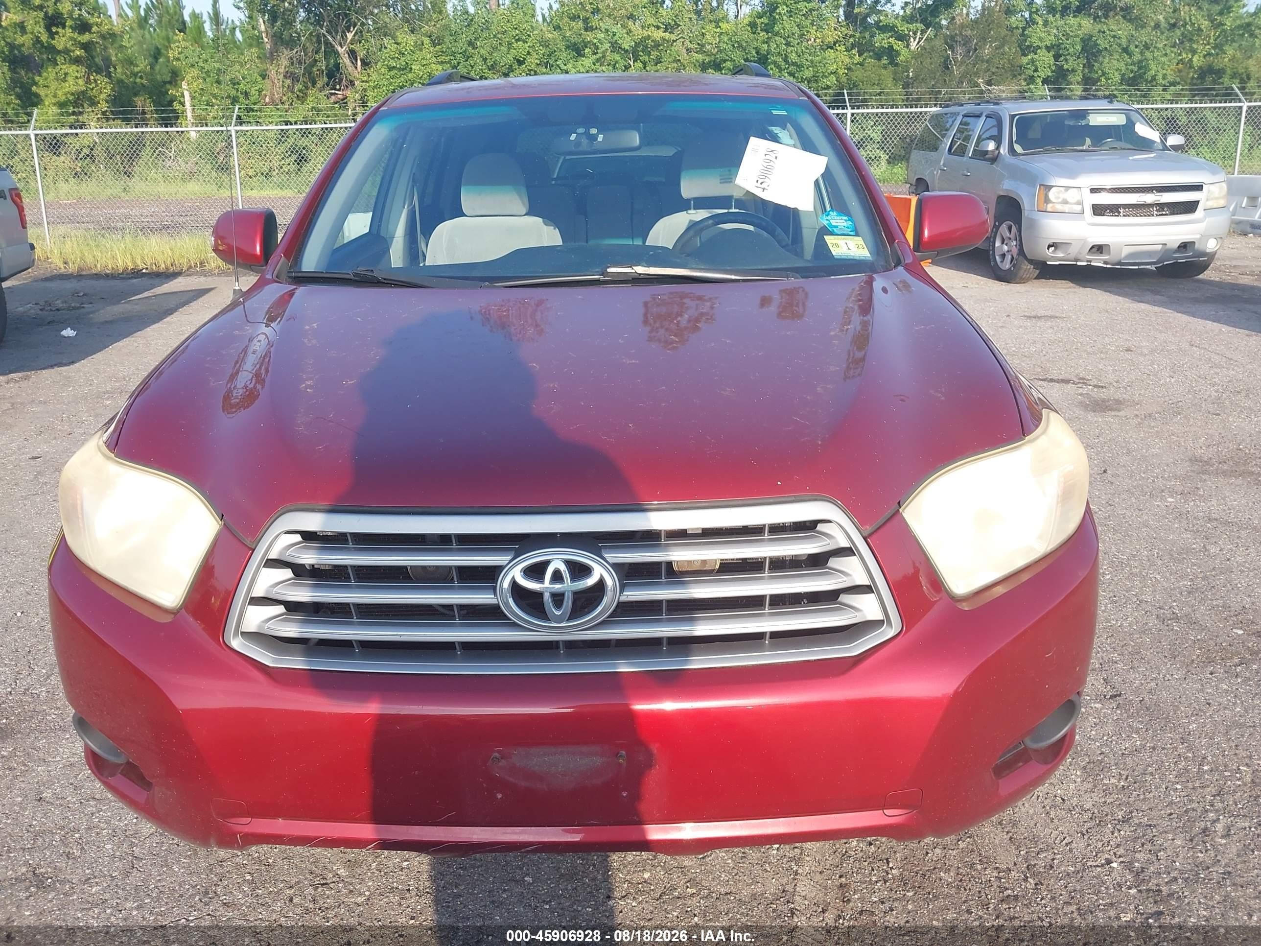 2008 Toyota Highlander   Burgundy vin: JTEES41A882096129