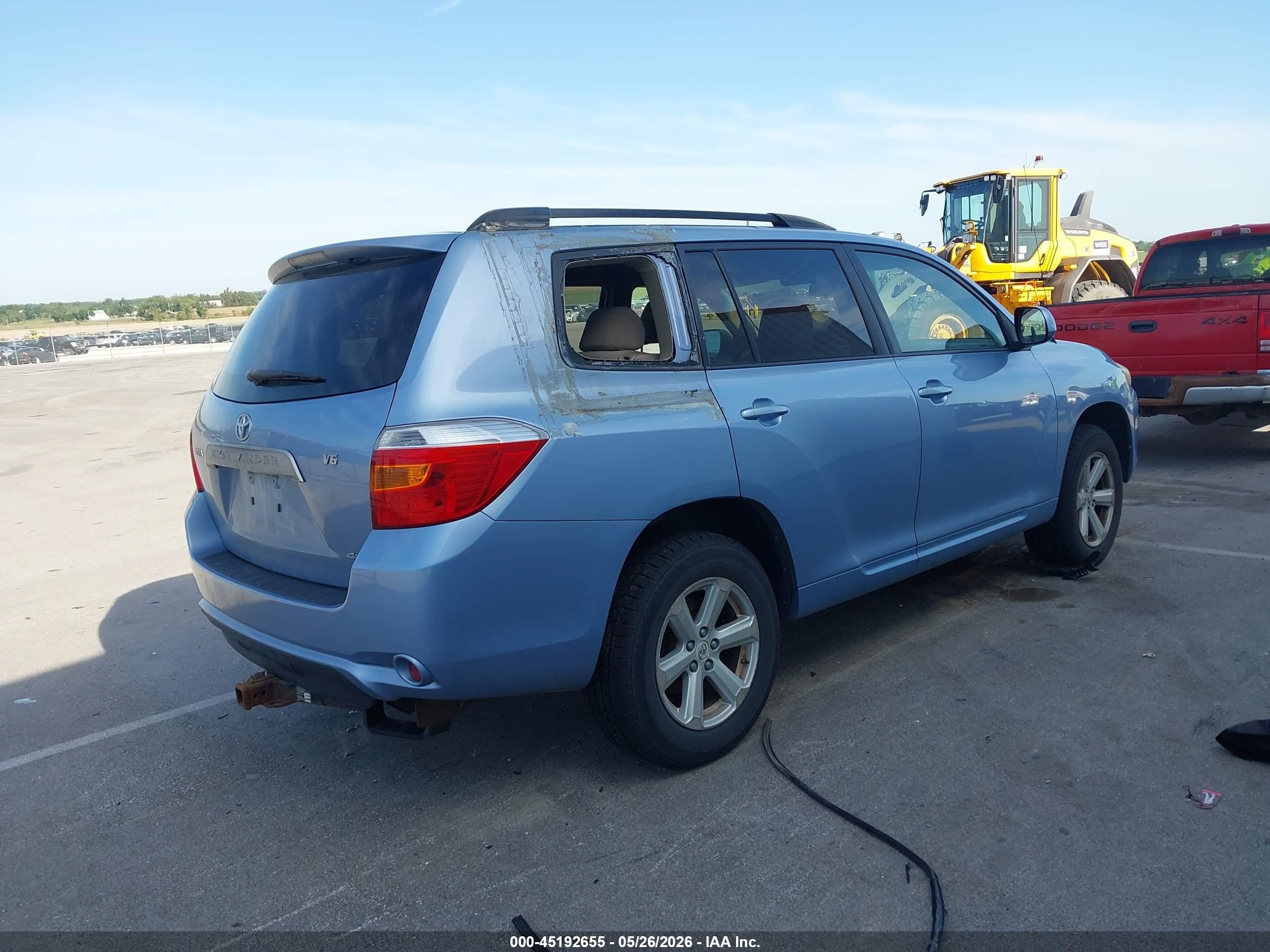 2008 Toyota Highlander   Синий vin: JTEES41AX82040421