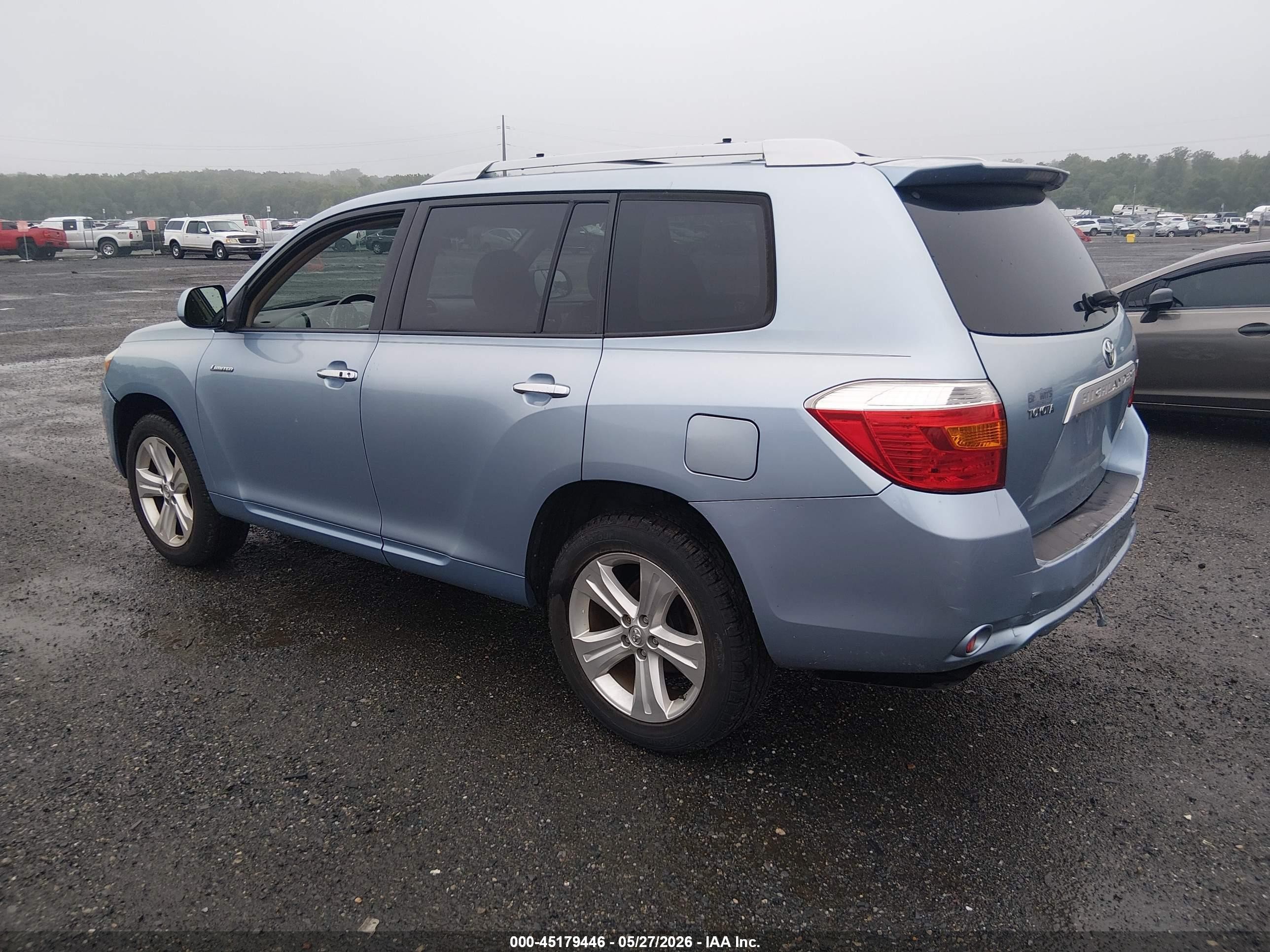 2008 Toyota Highlander Limited Light Blue vin: JTEES42A082050745