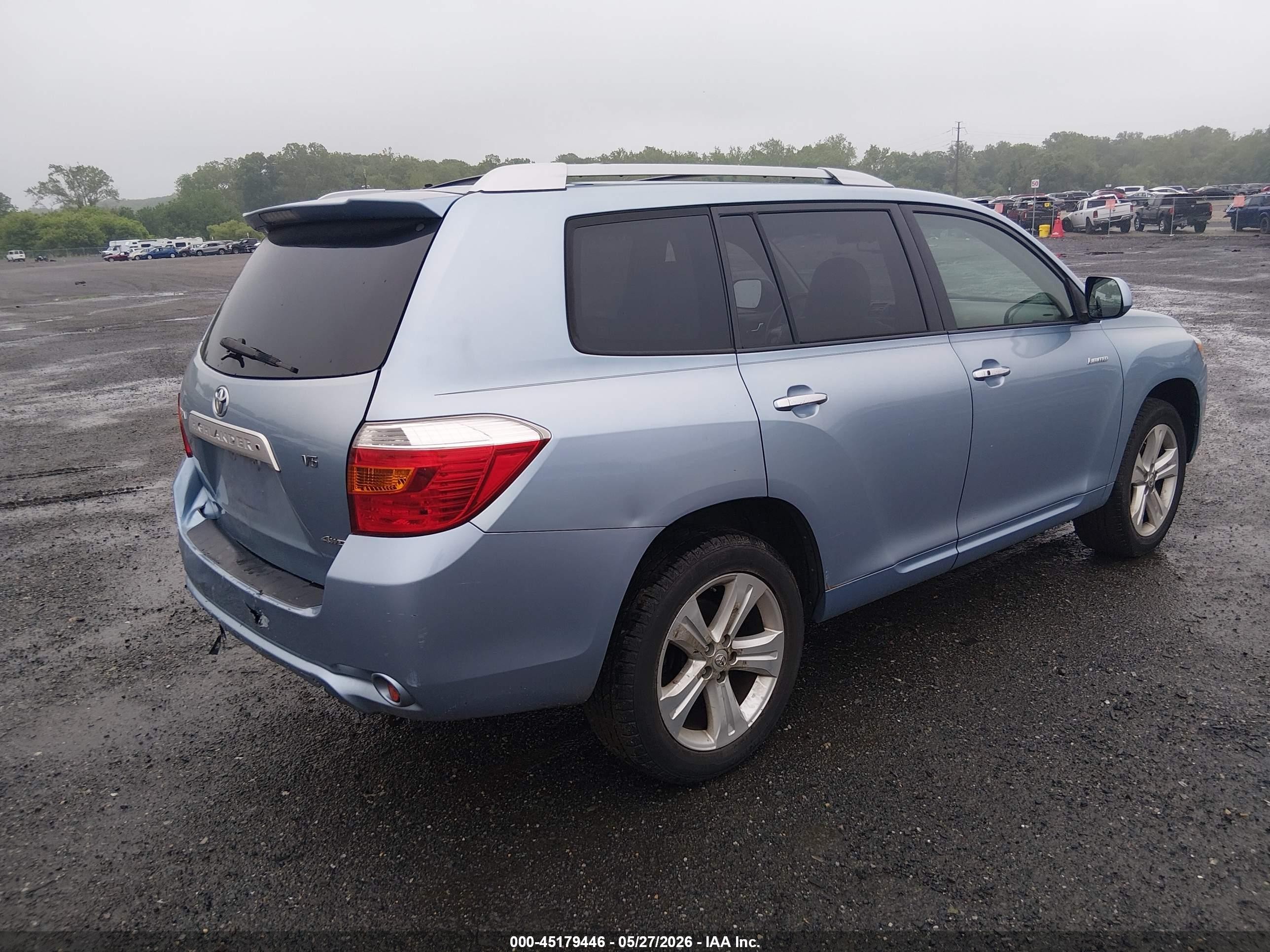2008 Toyota Highlander Limited Light Blue vin: JTEES42A082050745
