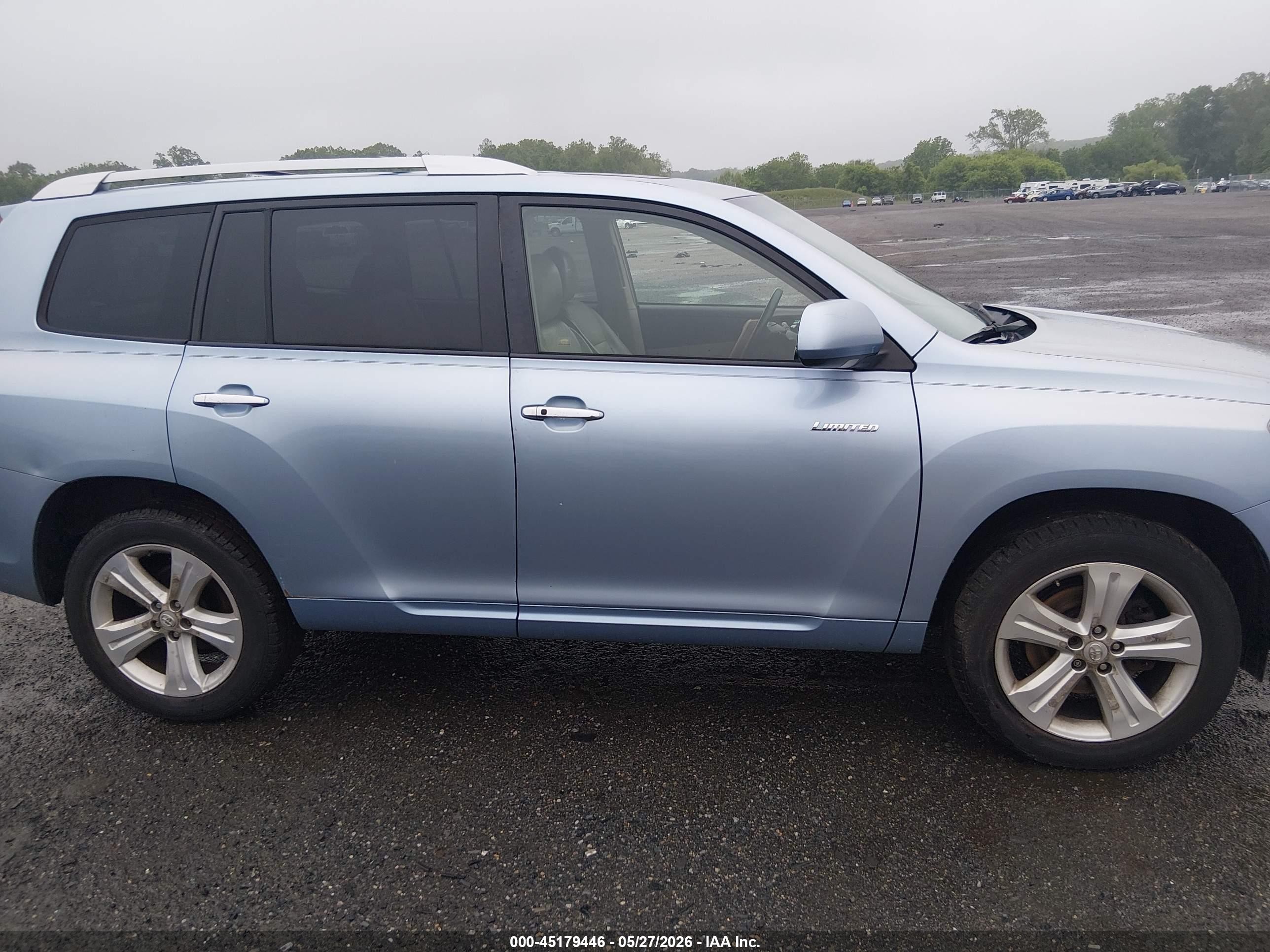 2008 Toyota Highlander Limited Light Blue vin: JTEES42A082050745