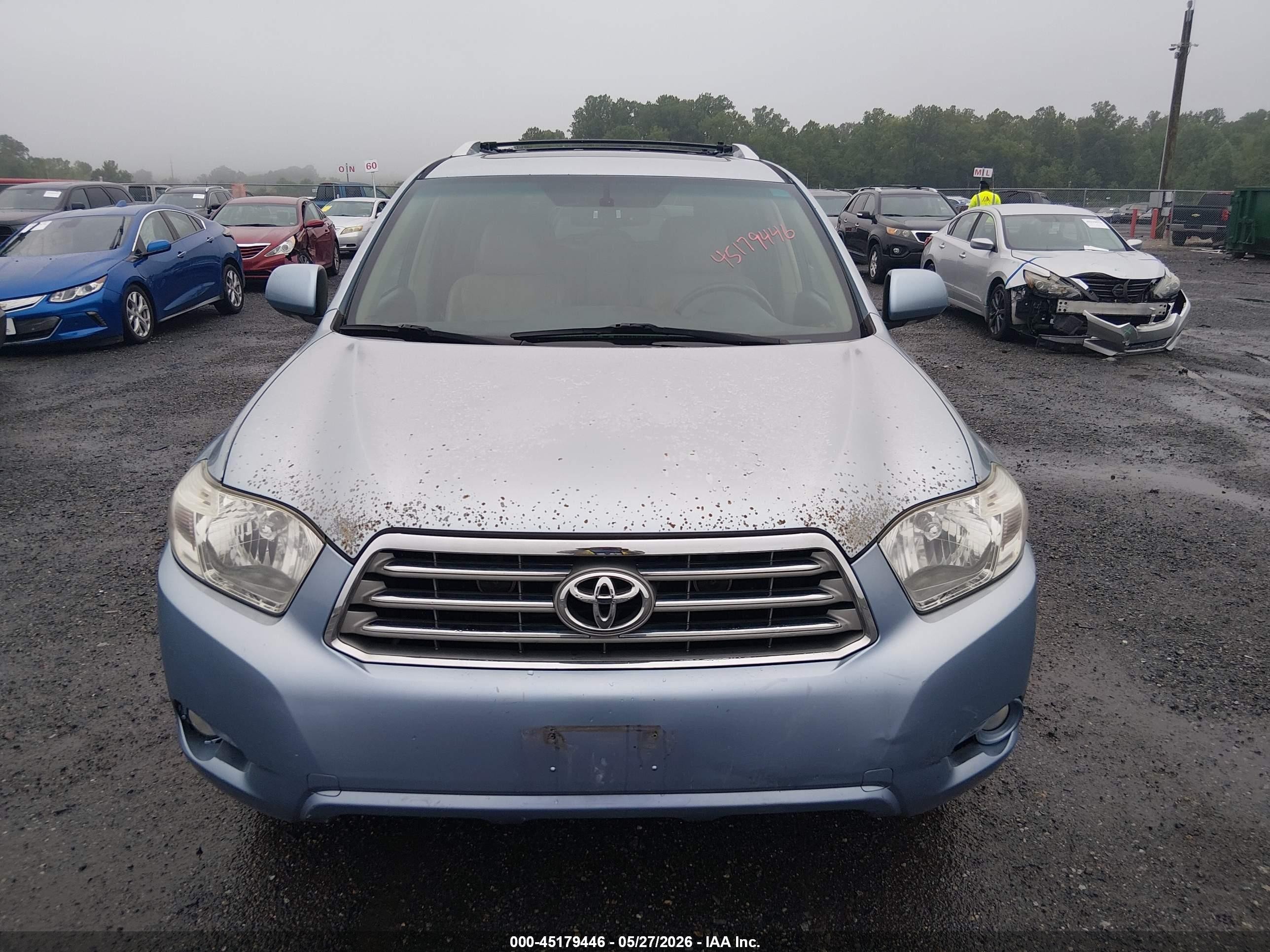 2008 Toyota Highlander Limited Light Blue vin: JTEES42A082050745