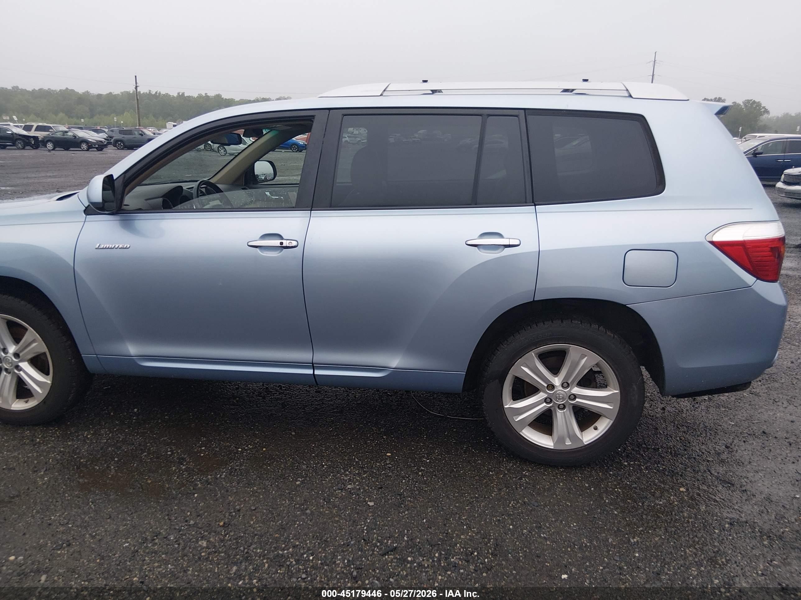 2008 Toyota Highlander Limited Light Blue vin: JTEES42A082050745