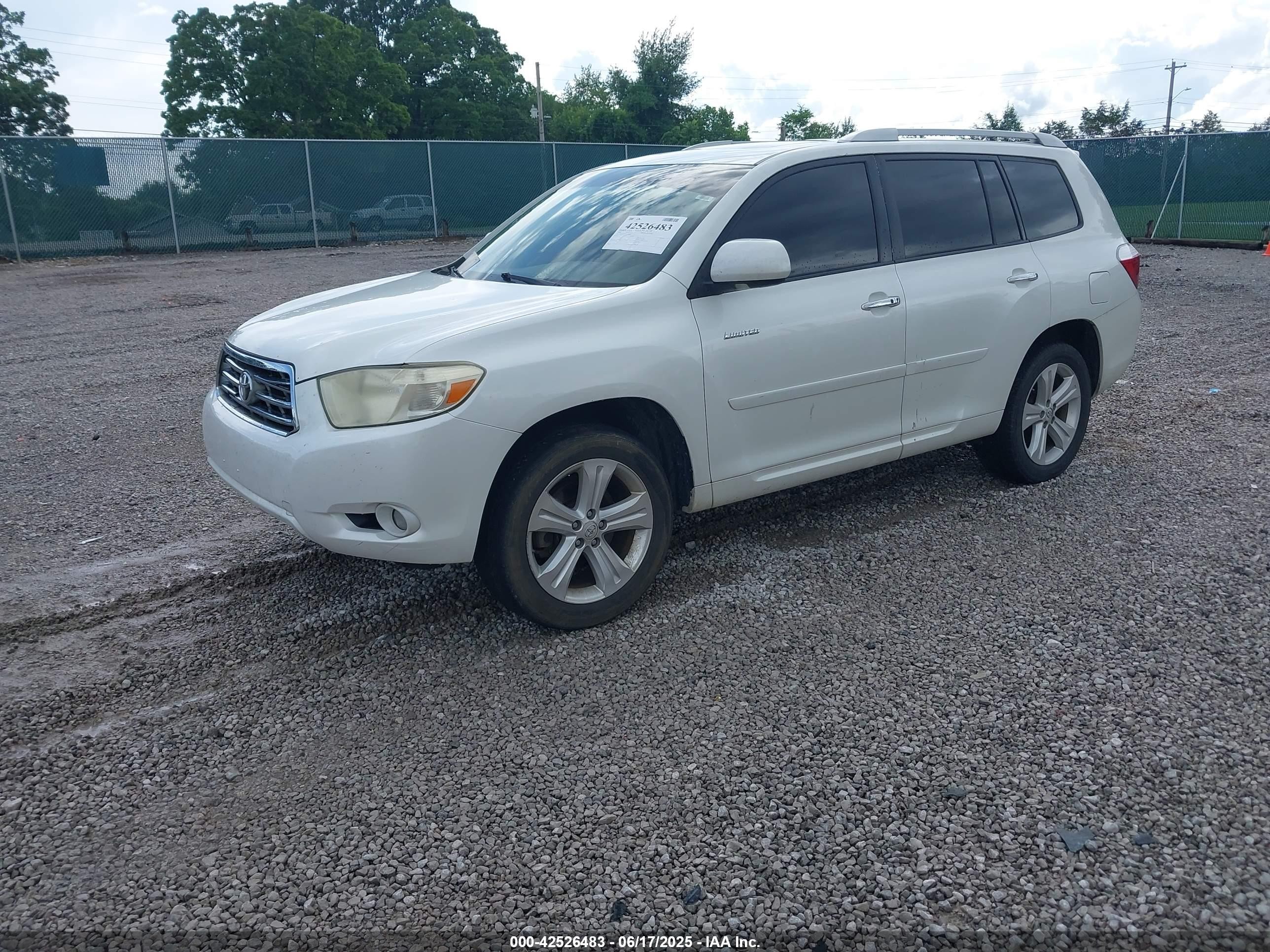 2008 Toyota Highlander Limited White vin: JTEES42A082078660