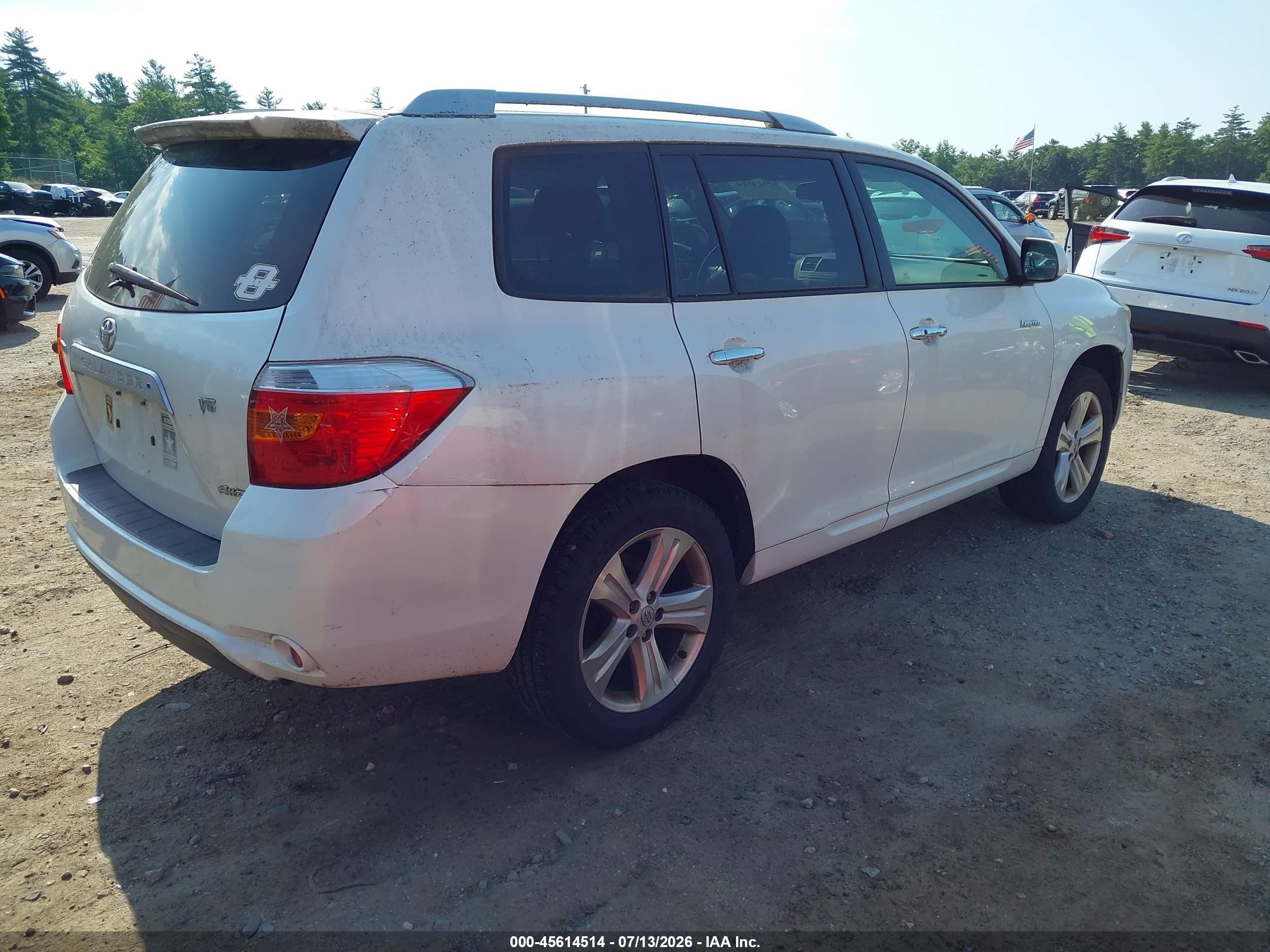 2008 Toyota Highlander Limited White vin: JTEES42A082091246