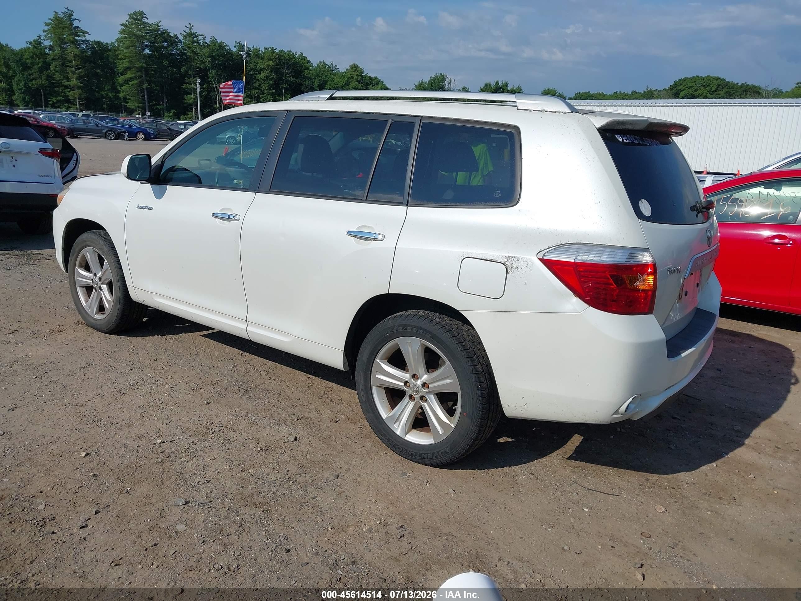 2008 Toyota Highlander Limited White vin: JTEES42A082091246