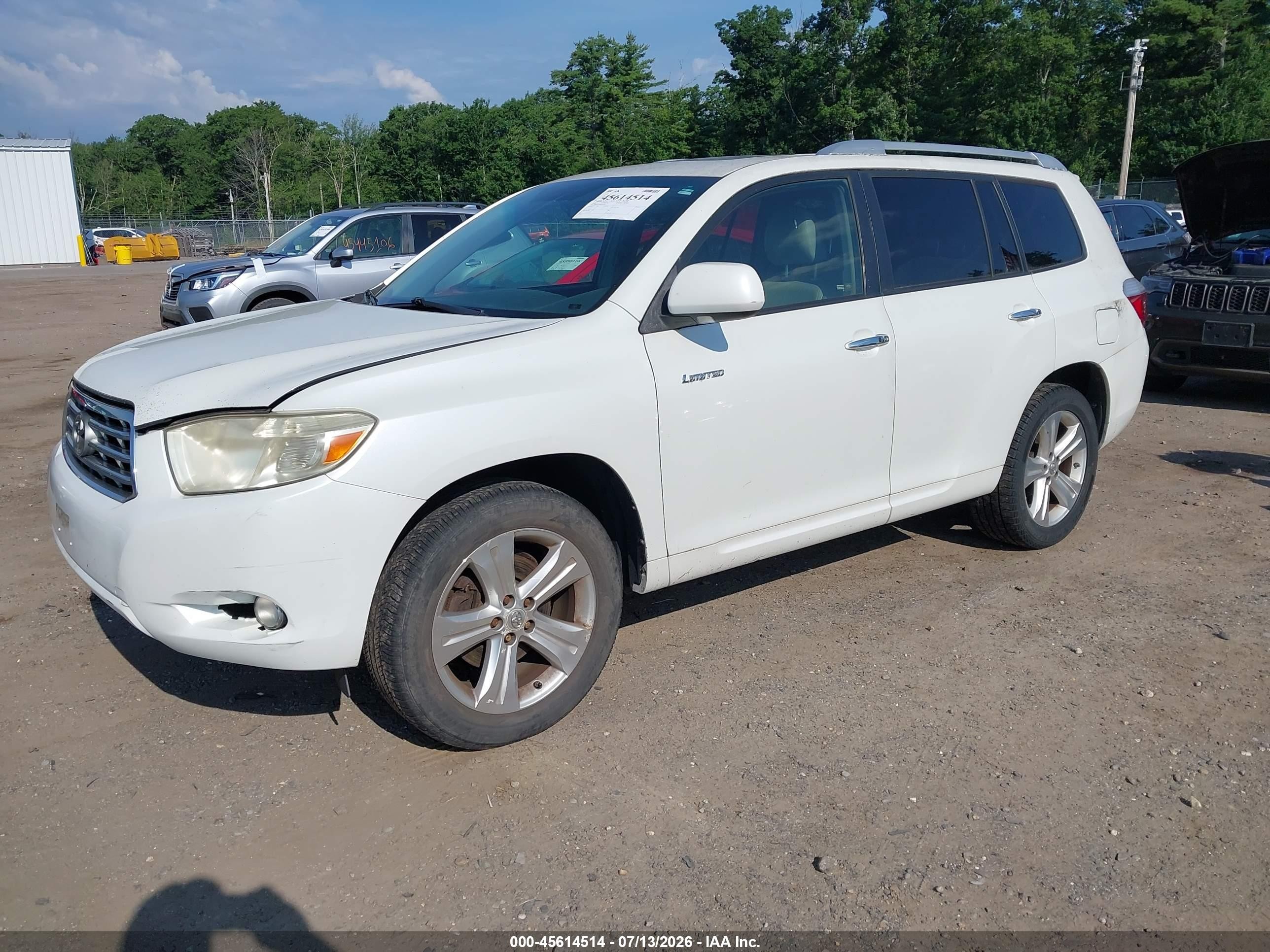 2008 Toyota Highlander Limited White vin: JTEES42A082091246