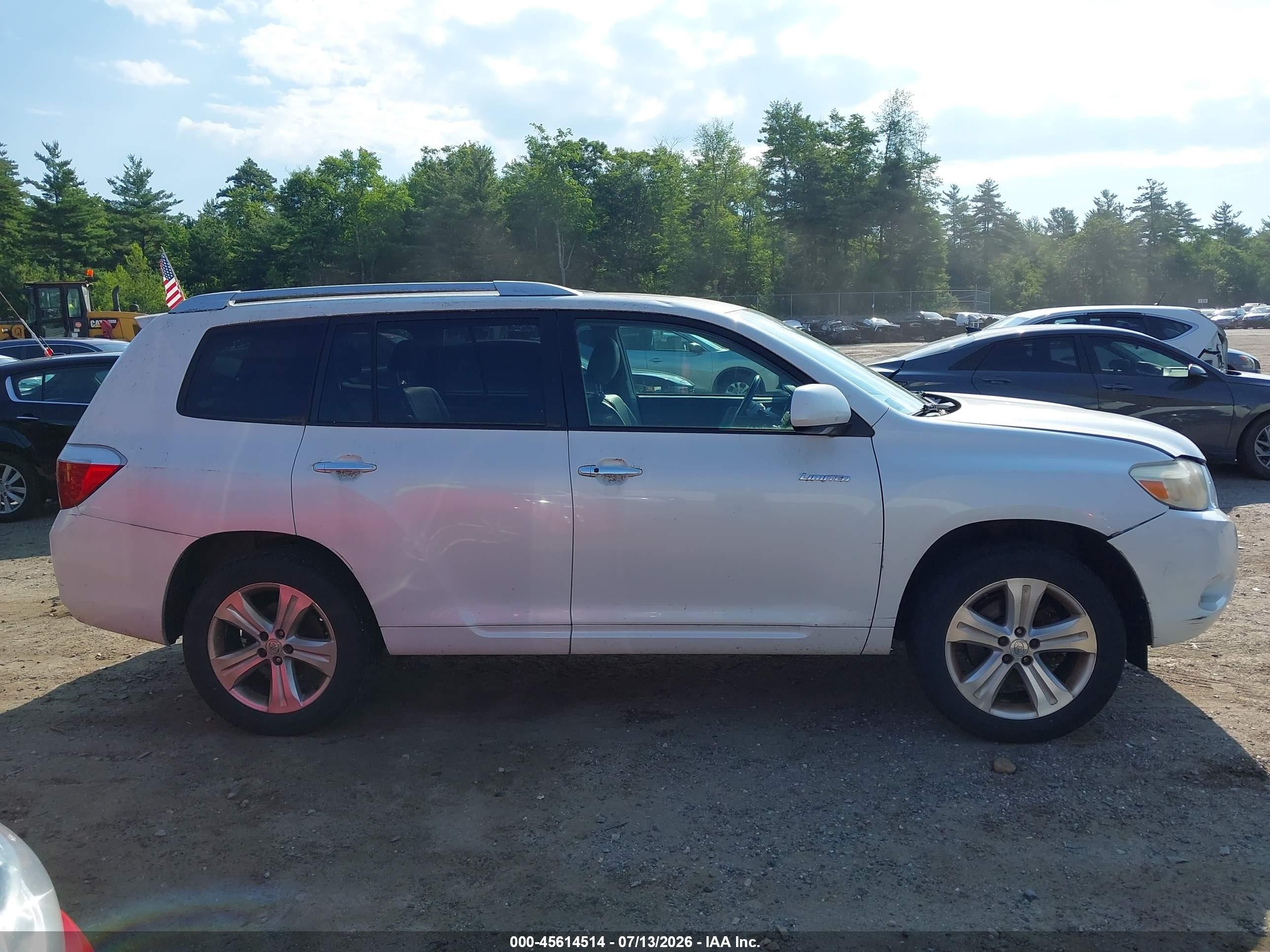 2008 Toyota Highlander Limited White vin: JTEES42A082091246