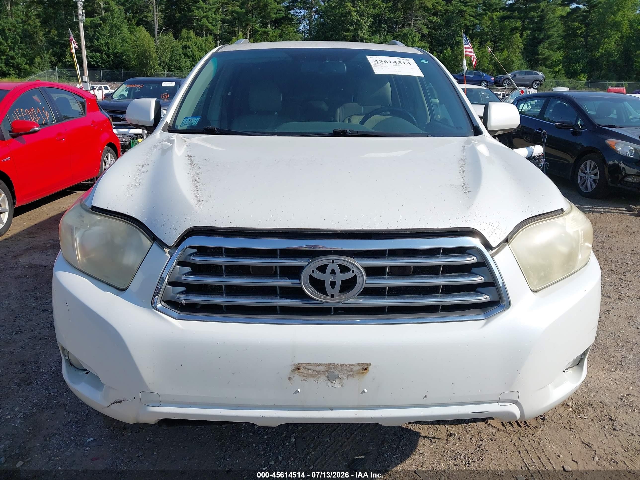 2008 Toyota Highlander Limited White vin: JTEES42A082091246