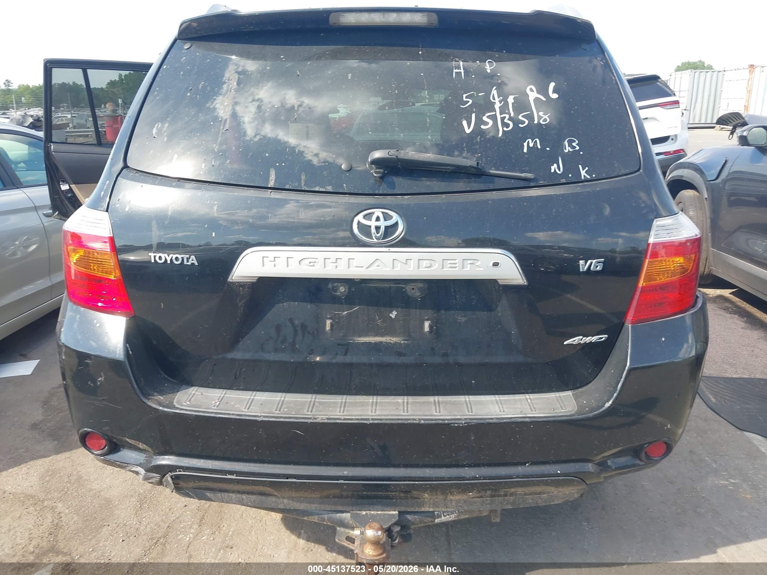 2009 Toyota Highlander Limited Черный vin: JTEES42A092135358