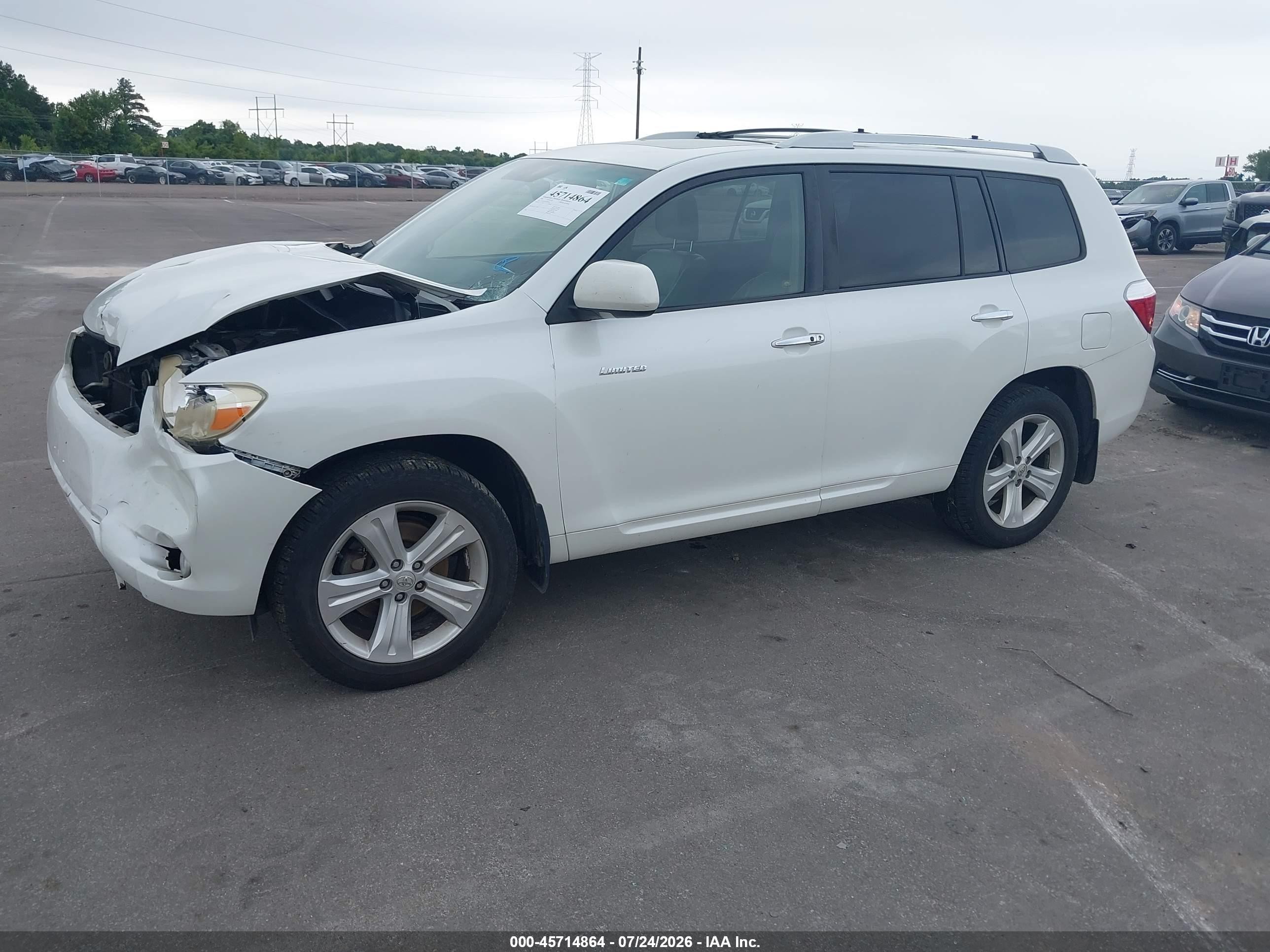 2008 Toyota Highlander Limited White vin: JTEES42A182066162