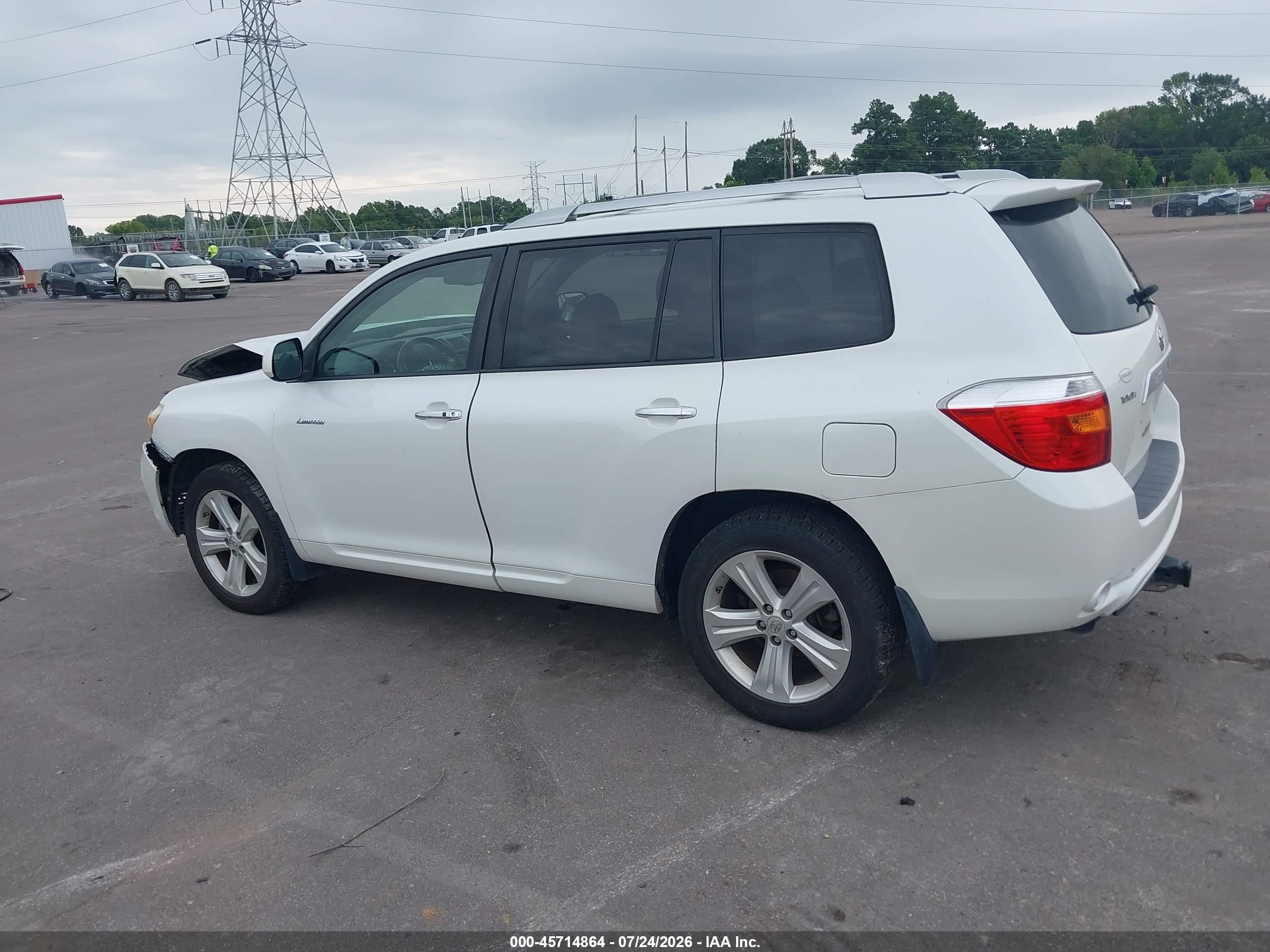 2008 Toyota Highlander Limited White vin: JTEES42A182066162