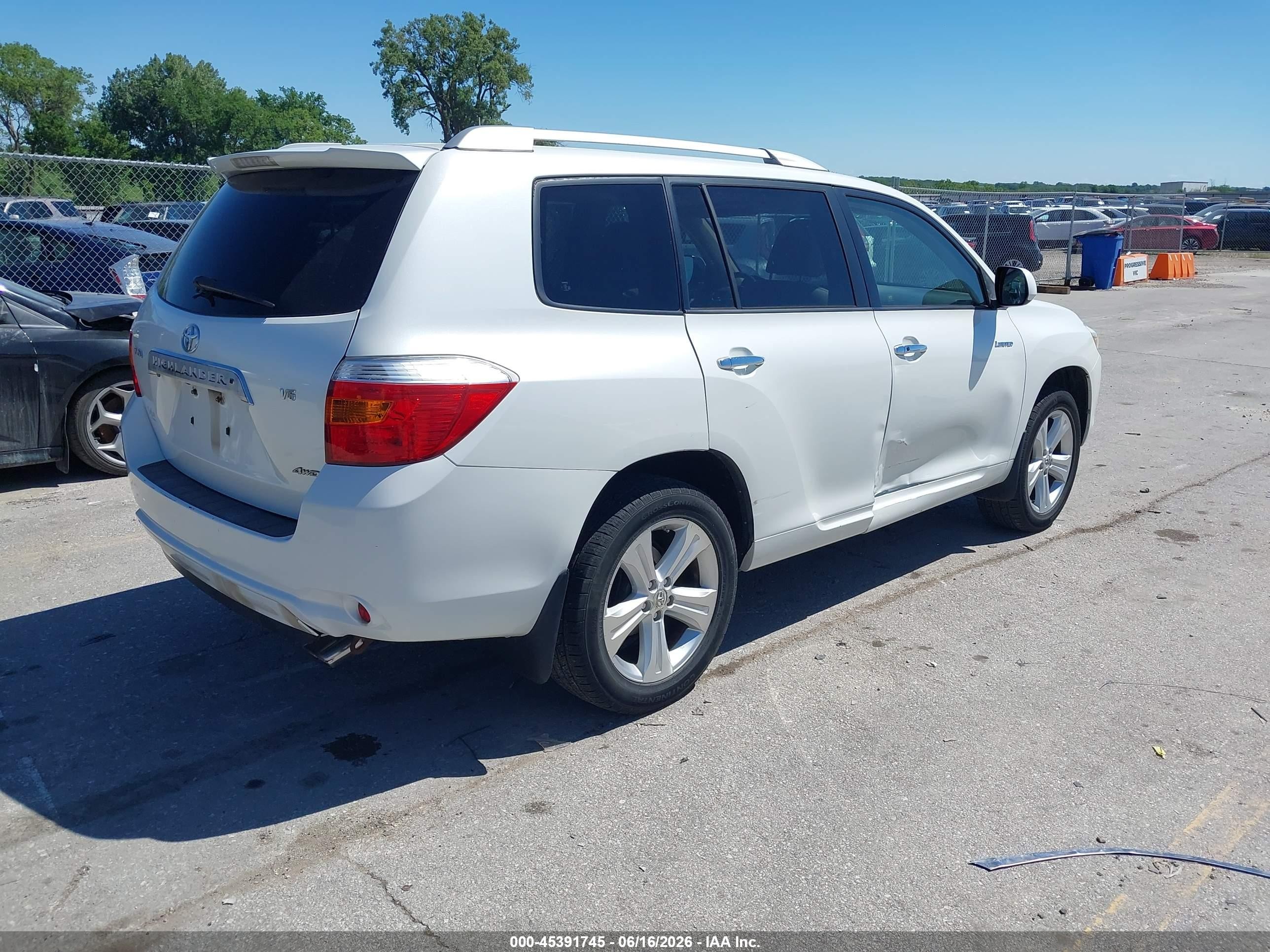 2008 Toyota Highlander Limited White vin: JTEES42A282071550