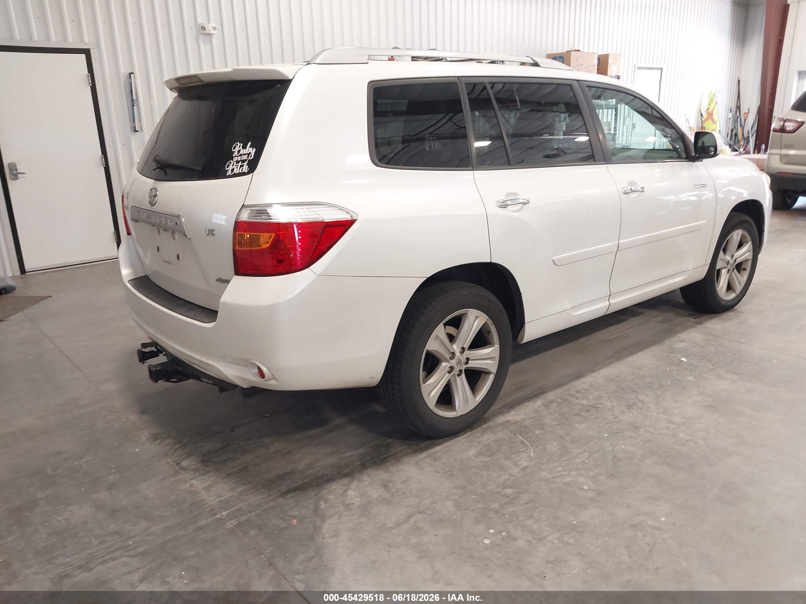 2008 Toyota Highlander Limited White vin: JTEES42A282095119