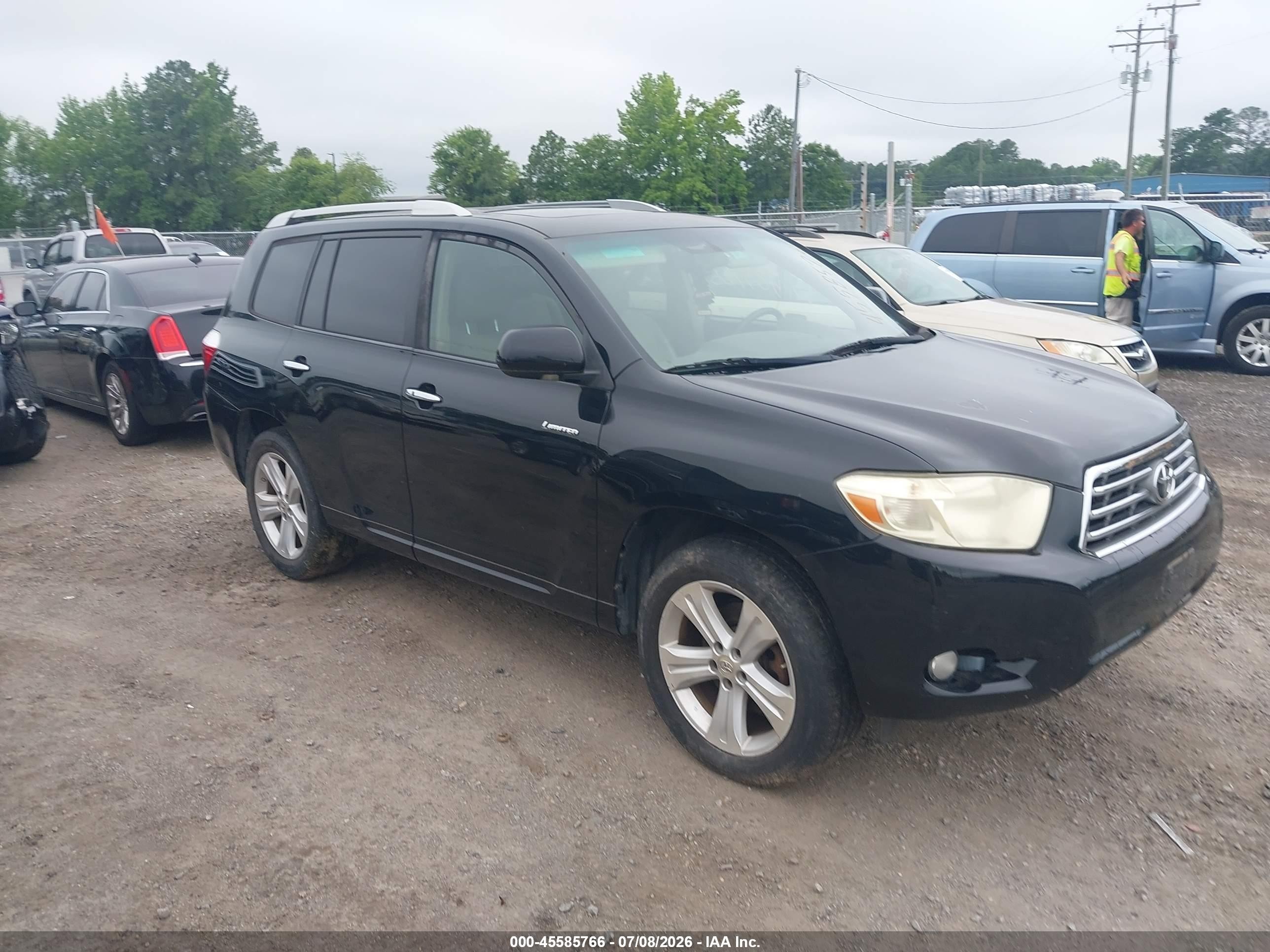 2008 Toyota Highlander Limited Black vin: JTEES42A282096089