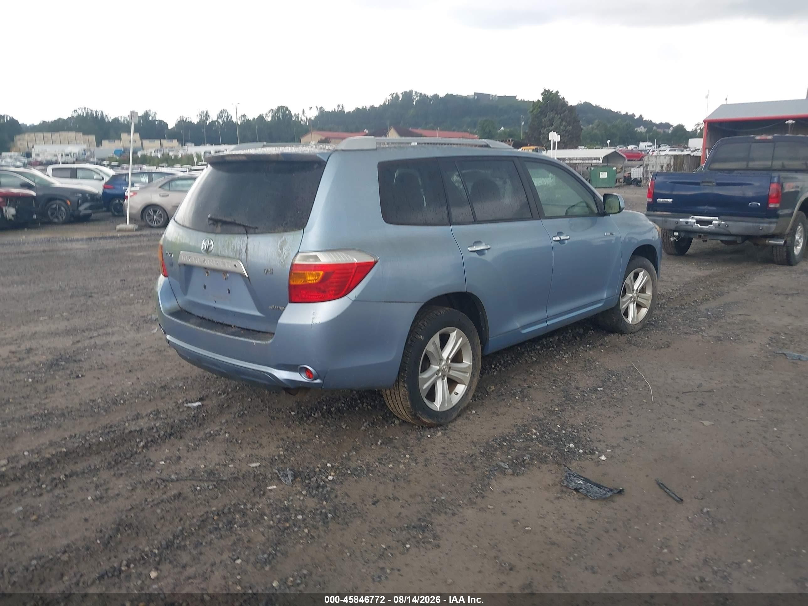 2008 Toyota Highlander Limited Blue vin: JTEES42A282101744