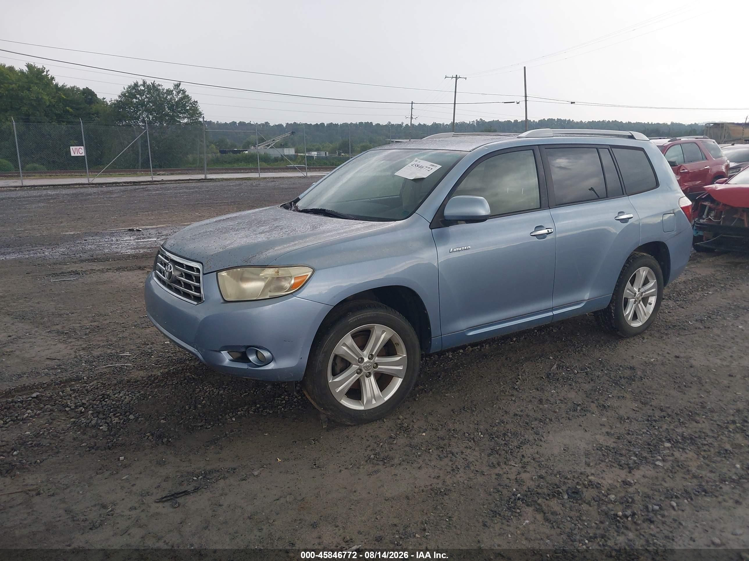 2008 Toyota Highlander Limited Blue vin: JTEES42A282101744