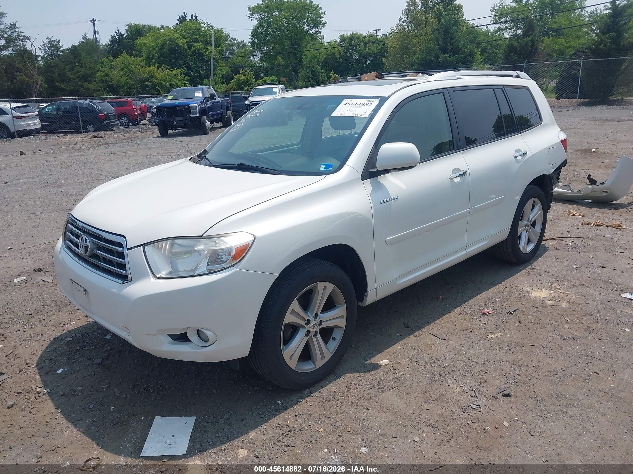 2008 Toyota Highlander Limited Белый vin: JTEES42A282106247