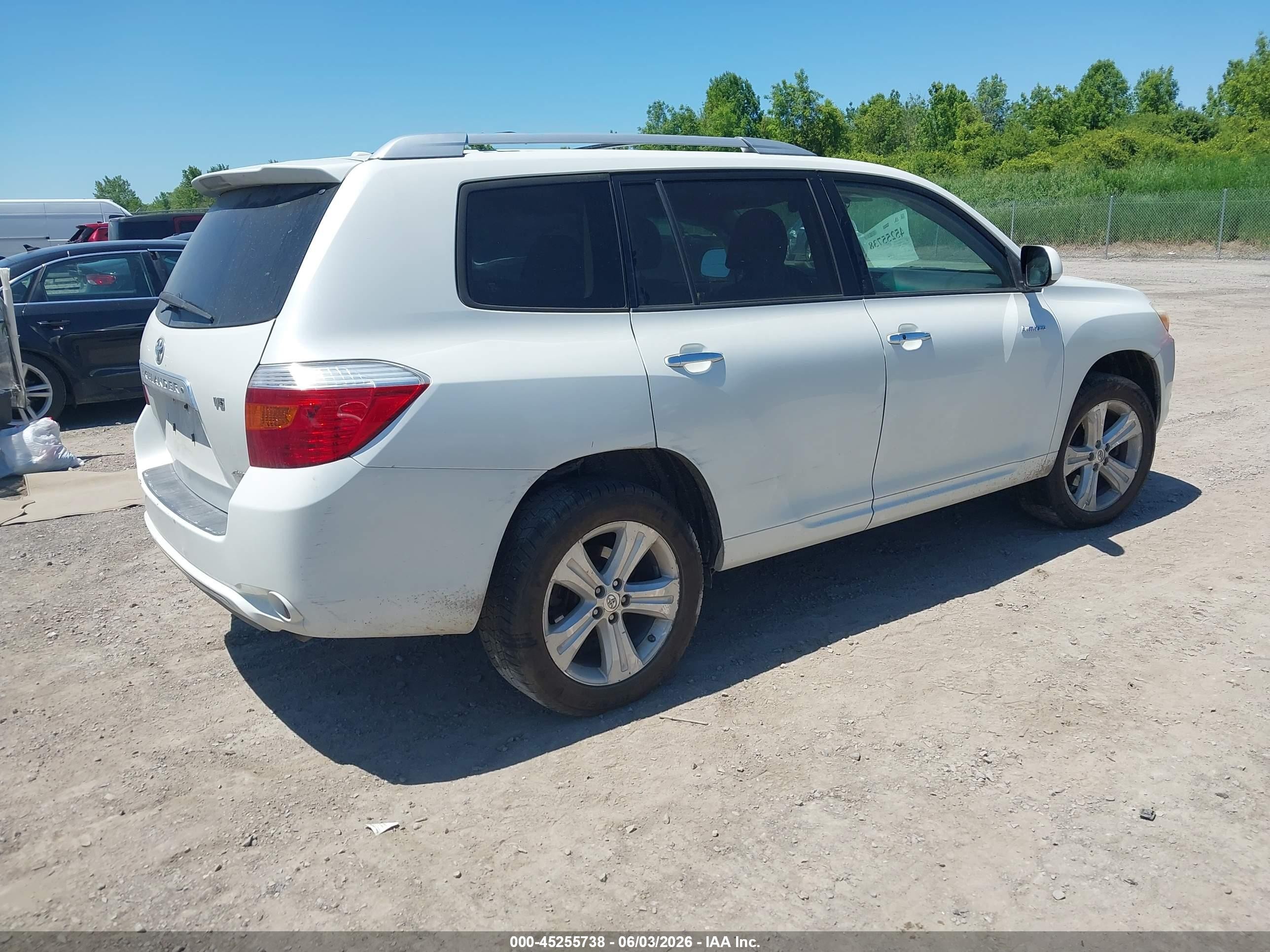 2009 Toyota Highlander Limited White vin: JTEES42A292116794