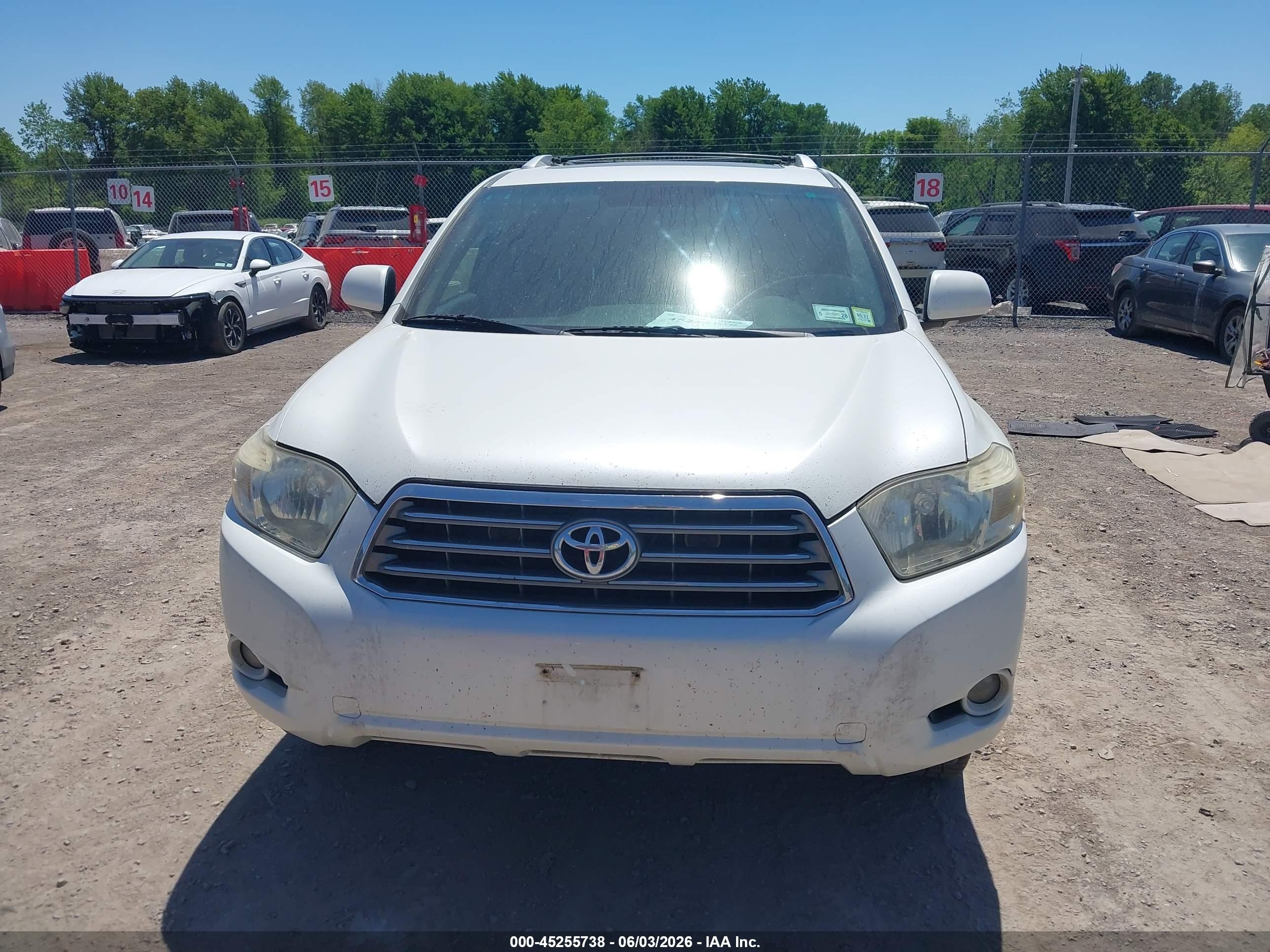 2009 Toyota Highlander Limited White vin: JTEES42A292116794
